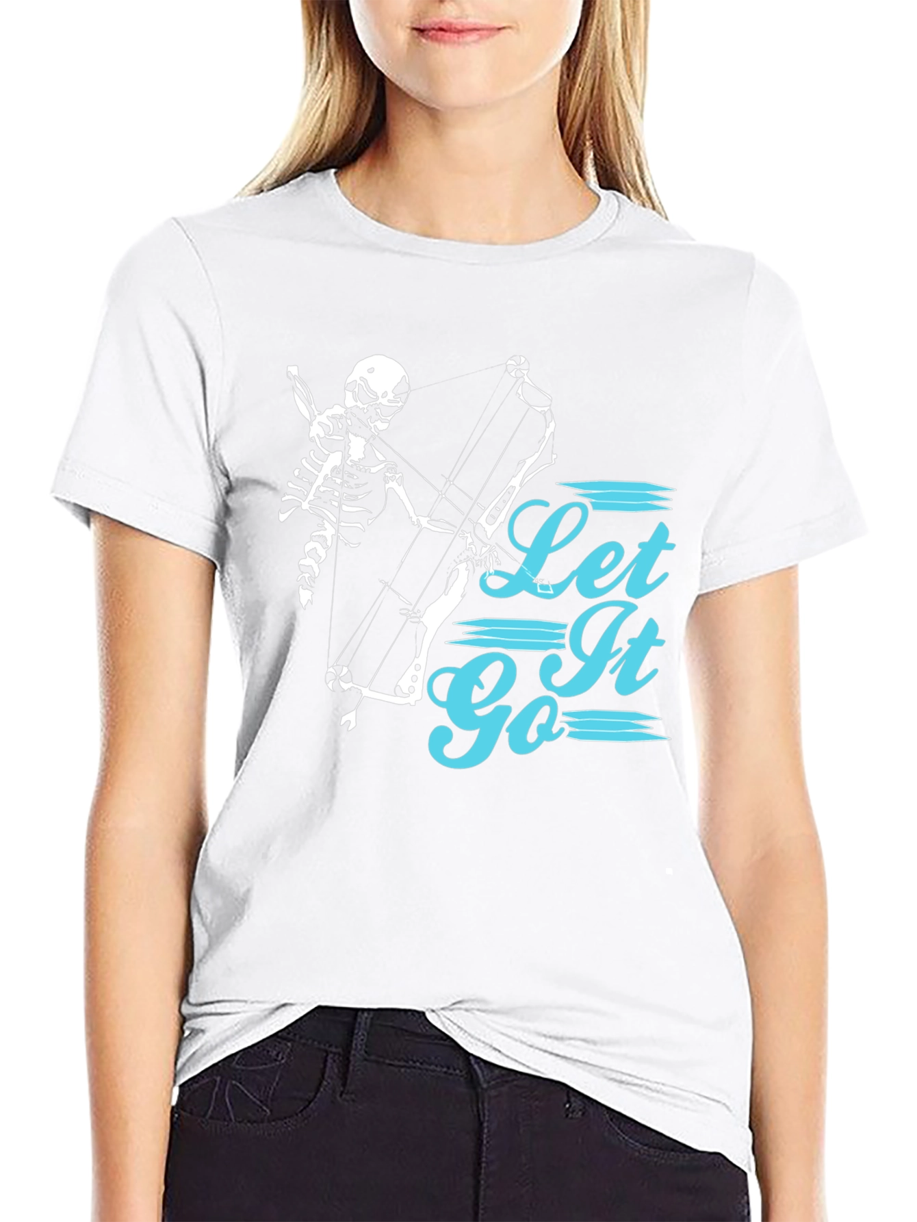 Let It Go Skeleton Archer Black Graphic Tee