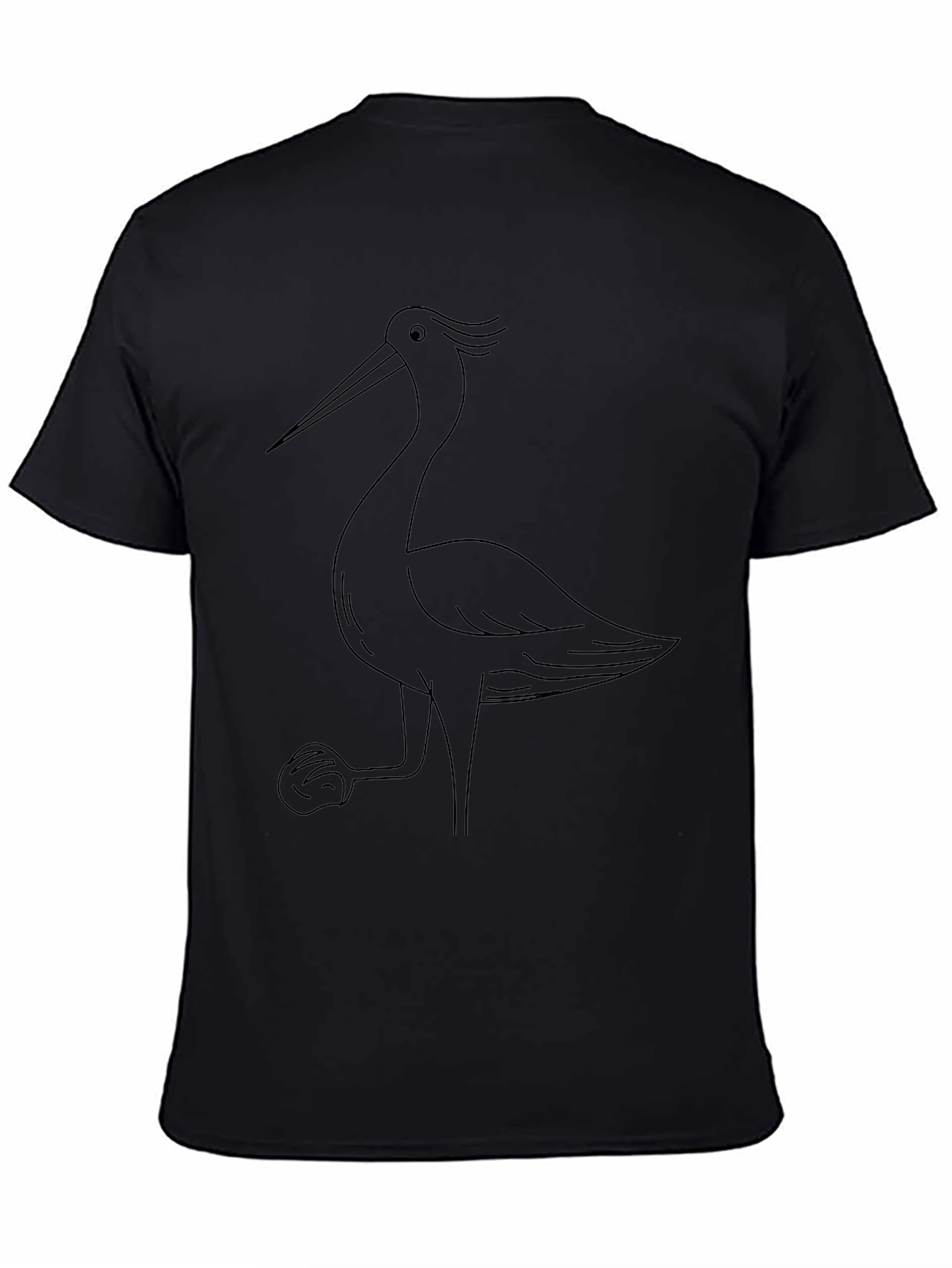 Black Heron Graphic Tee - Unique Bird Design