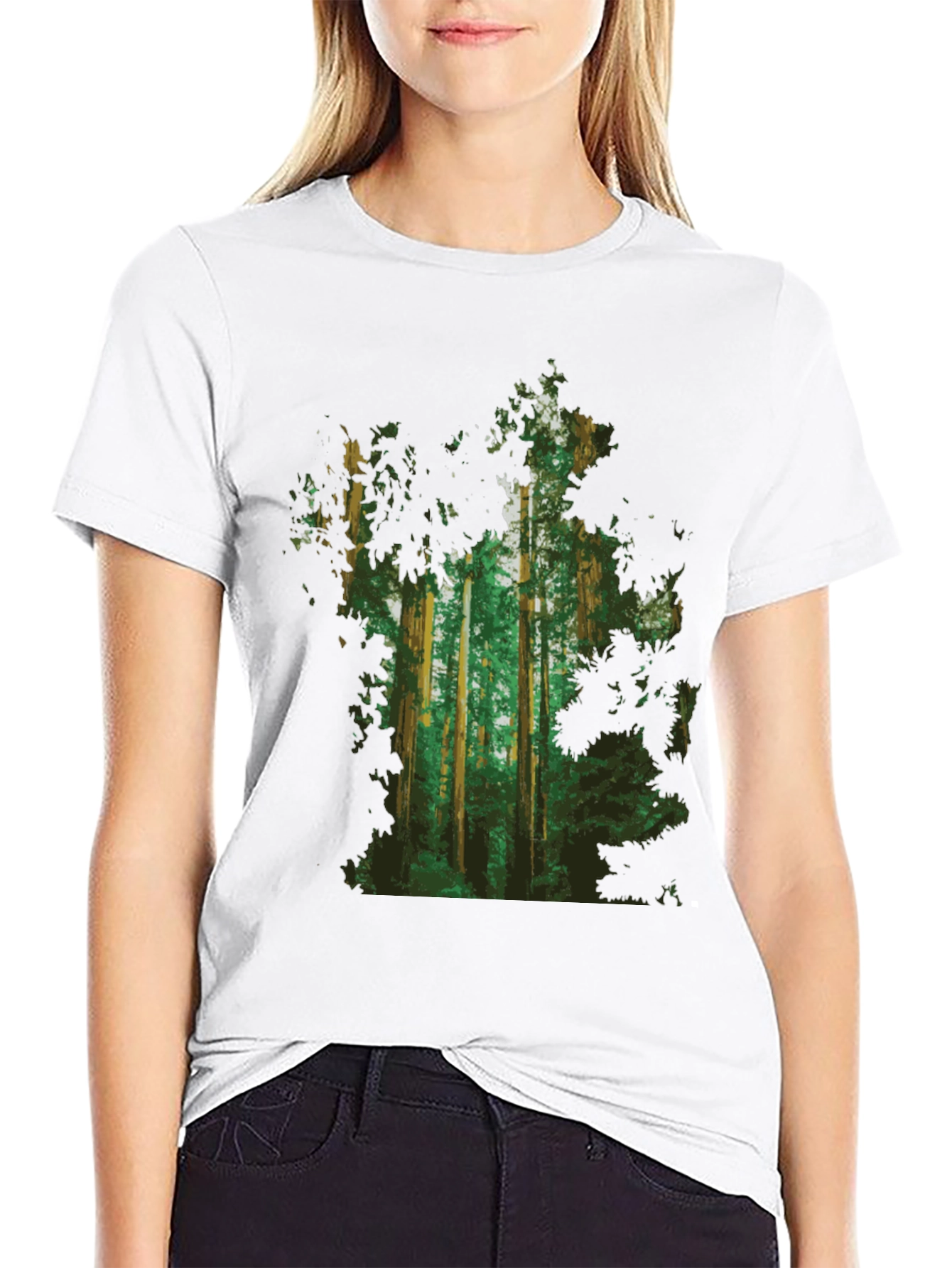 Forest Print Black T-Shirt