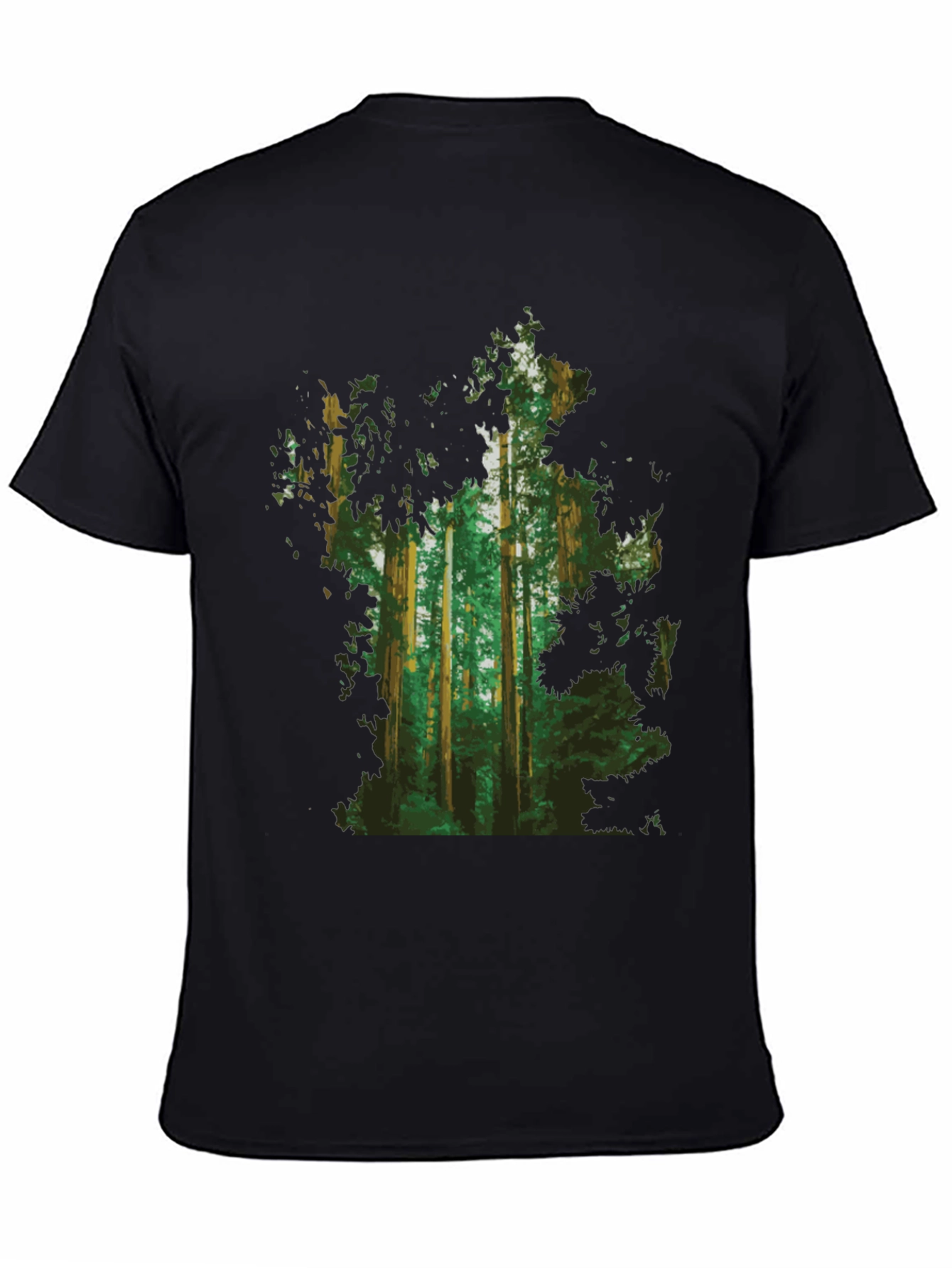 Forest Print Black T-Shirt
