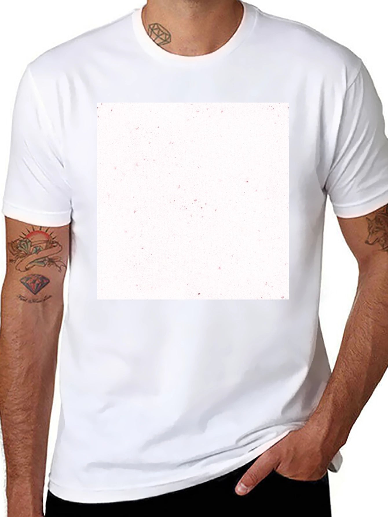 Classic Black Crew Neck T-Shirt with Customizable Print Area