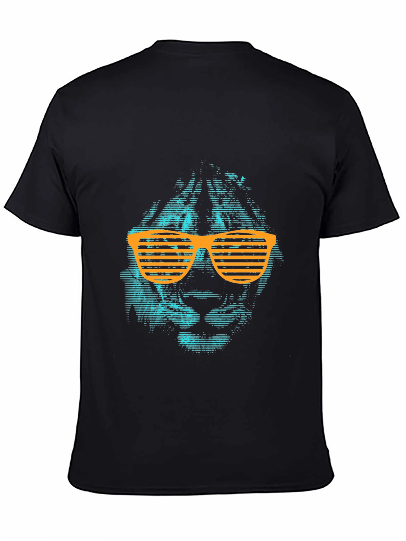 Cool Lion Graphic Tee with Orange Shutter Shades
