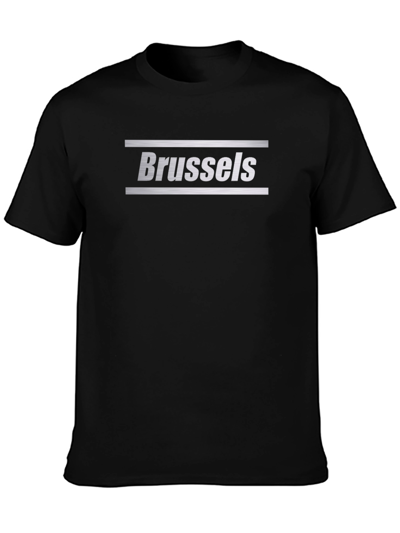 Brussels Graphic Tee - Black Crew Neck T-Shirt