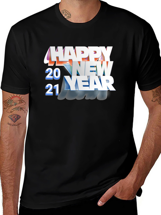 Happy New Year 2021 Black Graphic T-Shirt