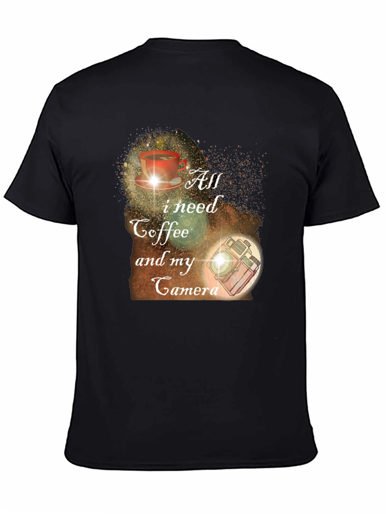 Coffee & Camera Graphic Tee - Black