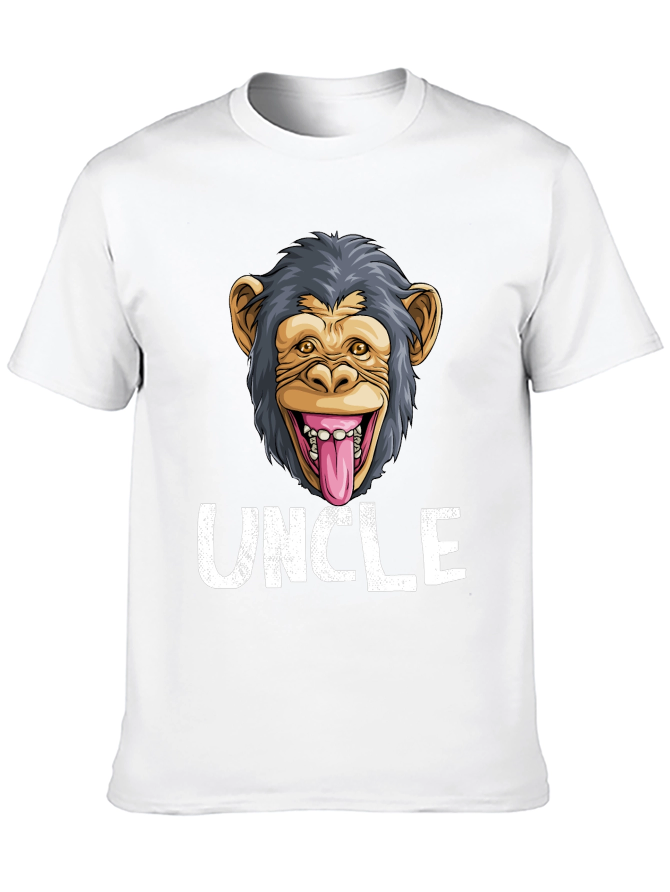 Uncle Monkey Face Graphic T-Shirt - Funny Tee