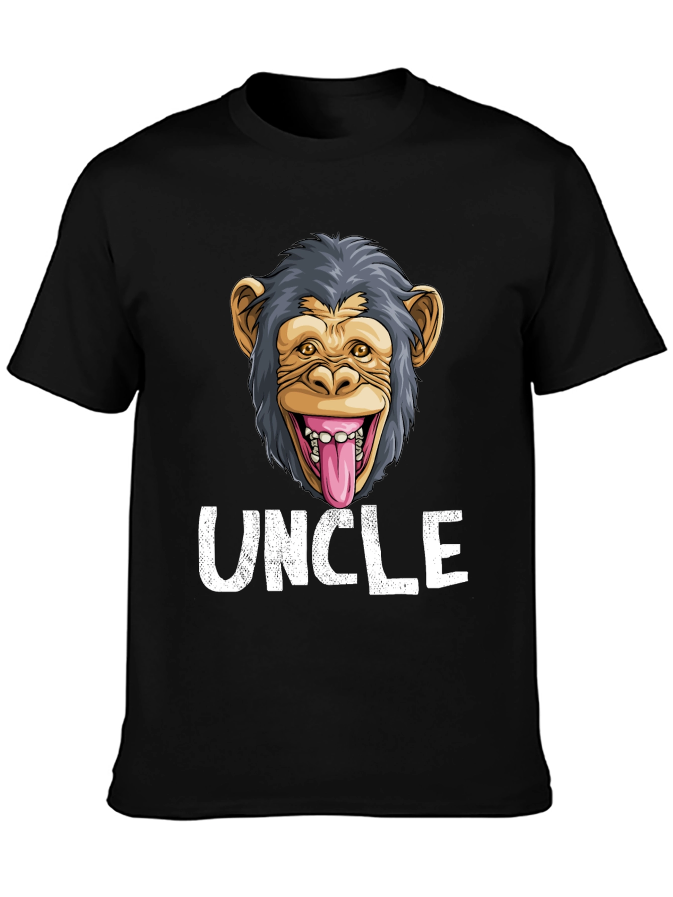 Uncle Monkey Face Graphic T-Shirt - Funny Tee