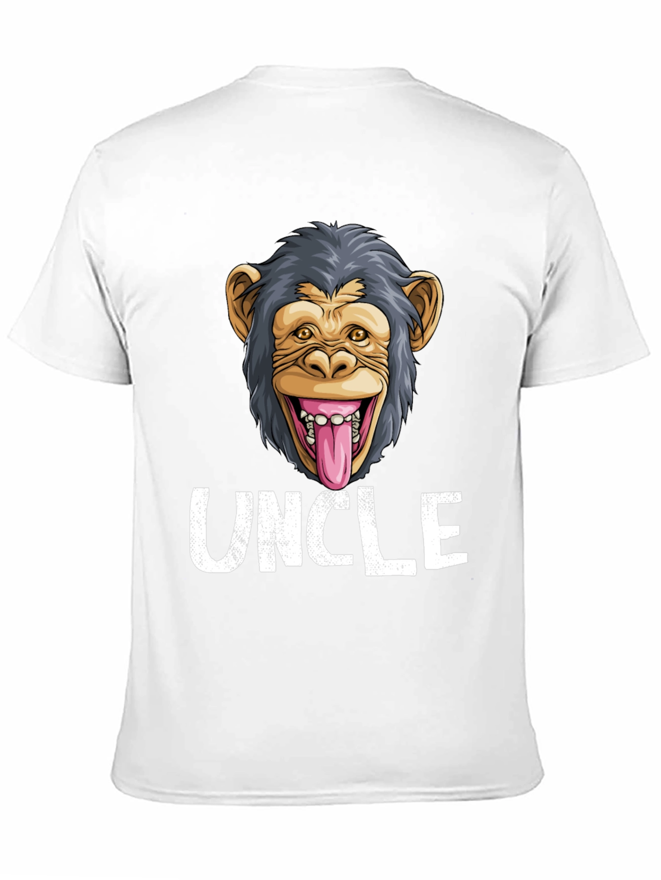 Uncle Monkey Face Graphic T-Shirt - Funny Tee