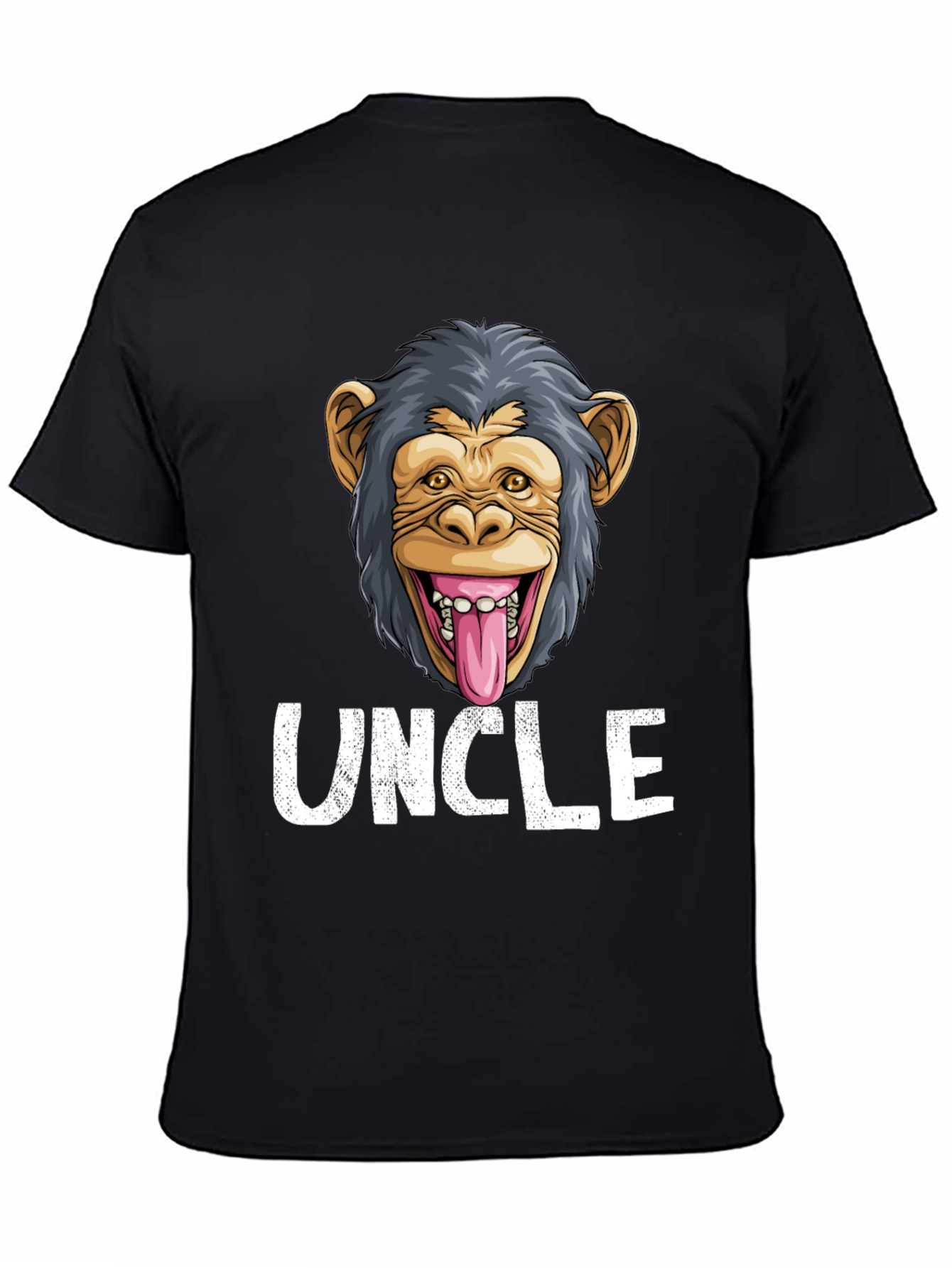 Uncle Monkey Face Graphic T-Shirt - Funny Tee
