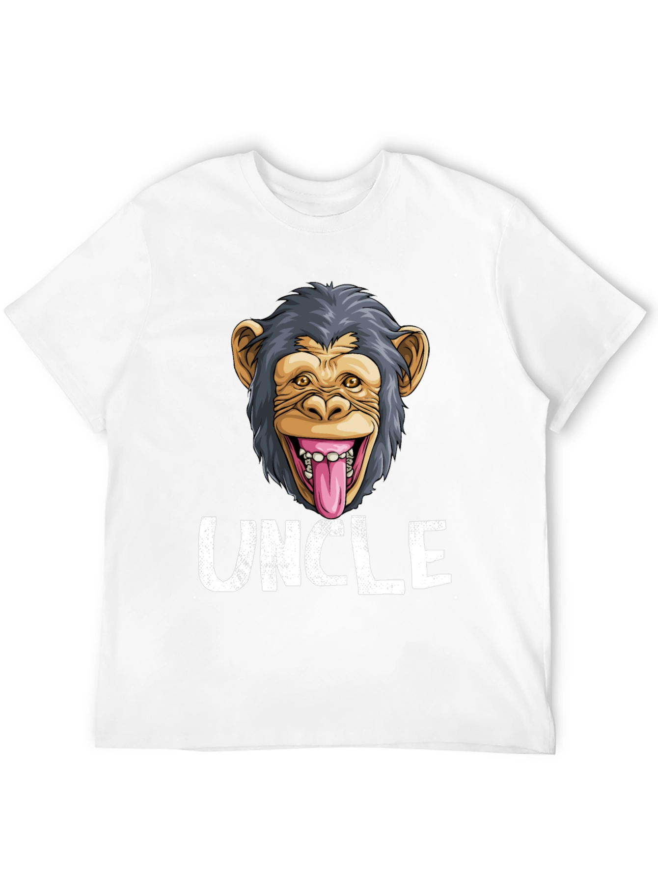 Uncle Monkey Face Graphic T-Shirt - Funny Tee