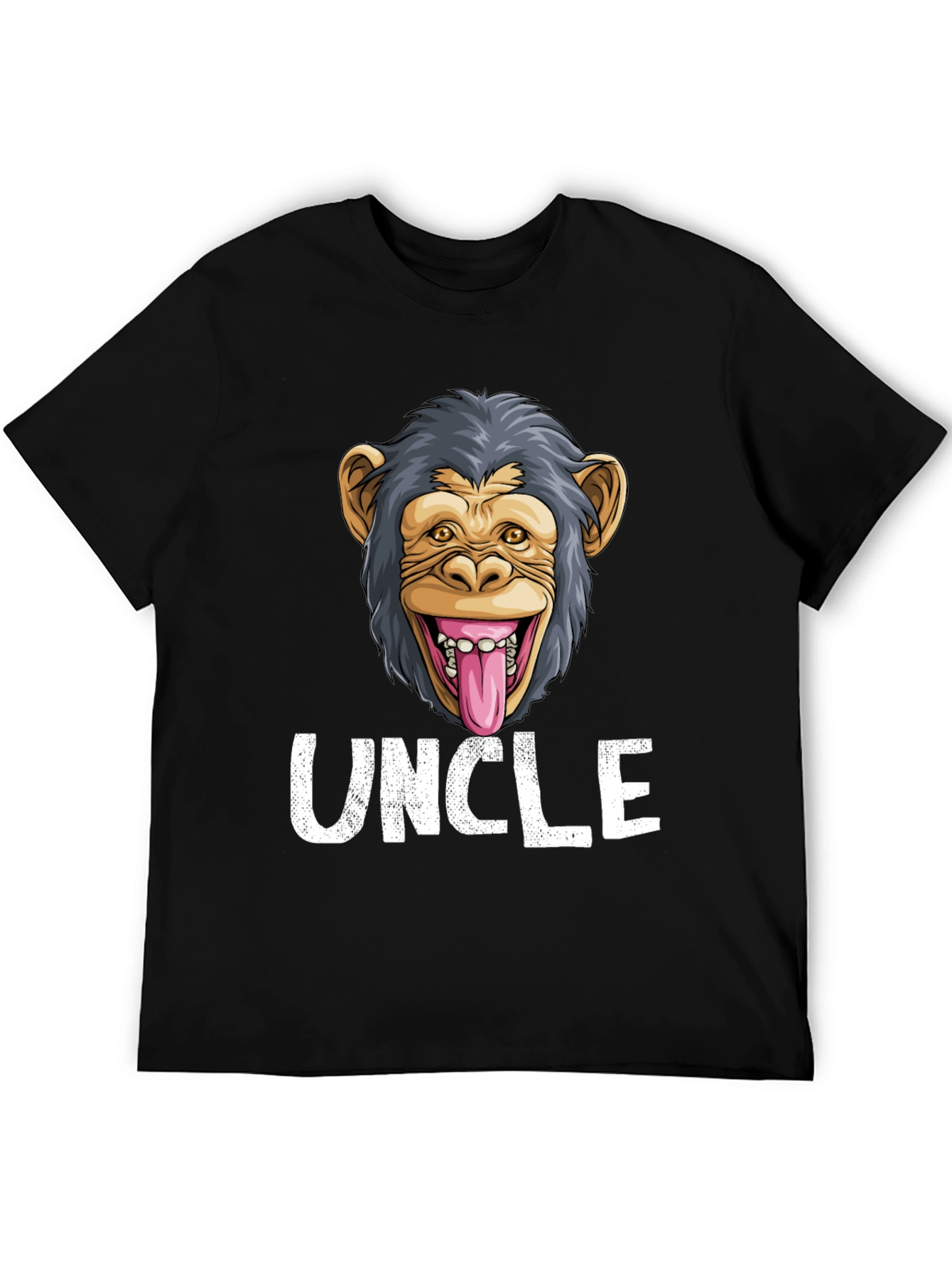 Uncle Monkey Face Graphic T-Shirt - Funny Tee