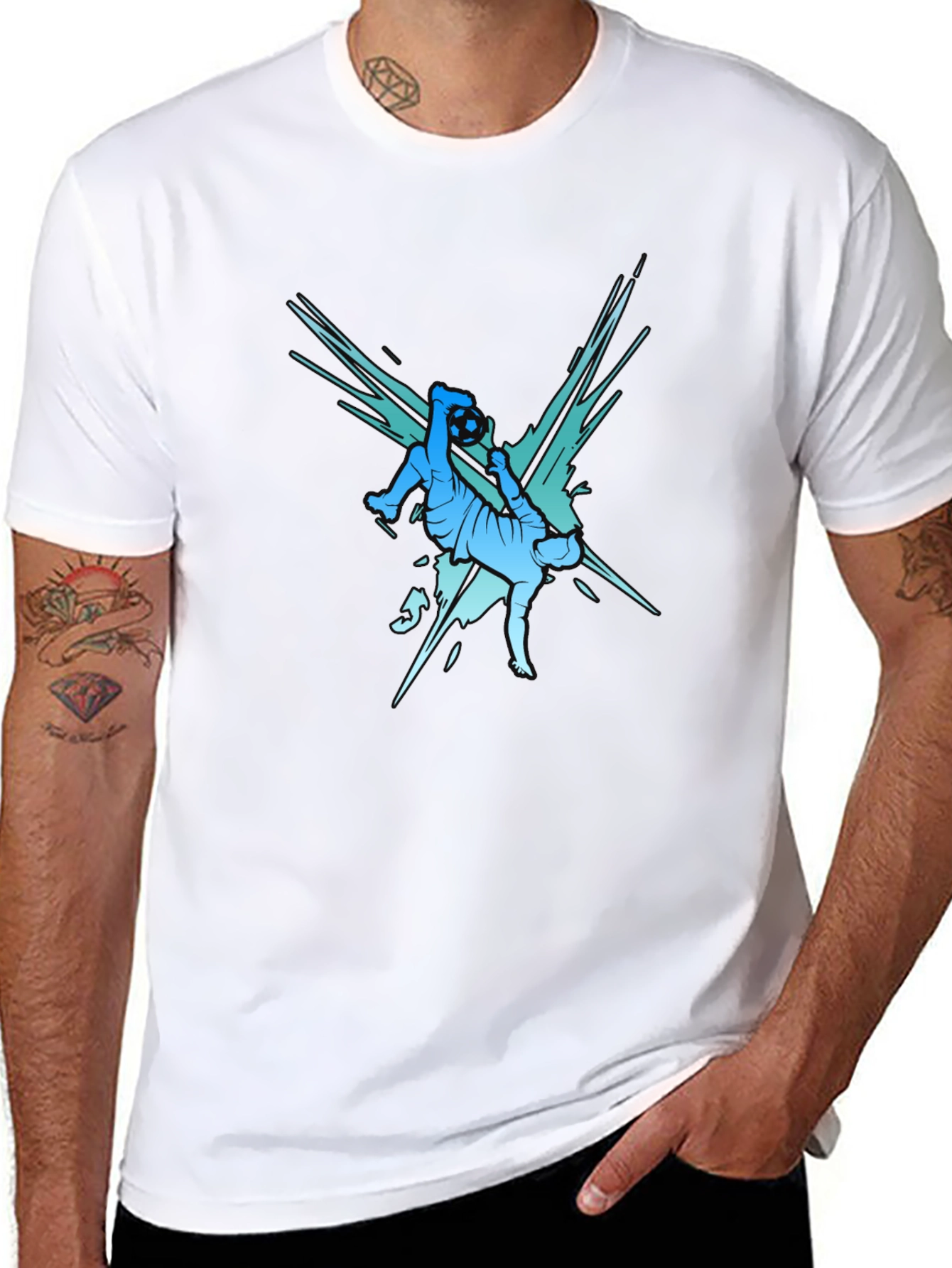 Soccer Kick Graphic Tee - Stylish Mens T-Shirt