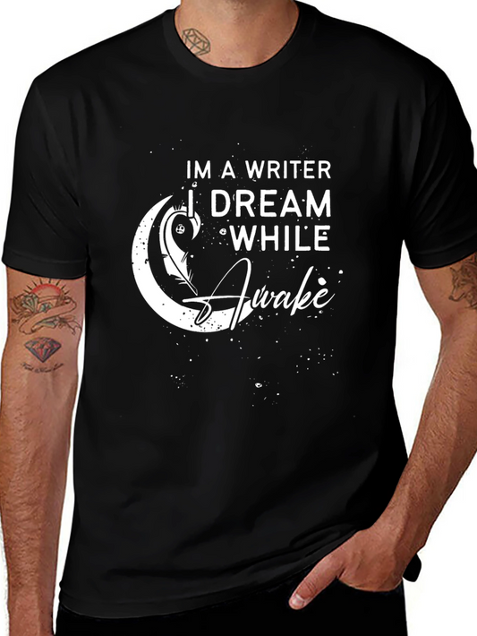 Writer Dreamer Graphic Tee - Black Cotton T-Shirt