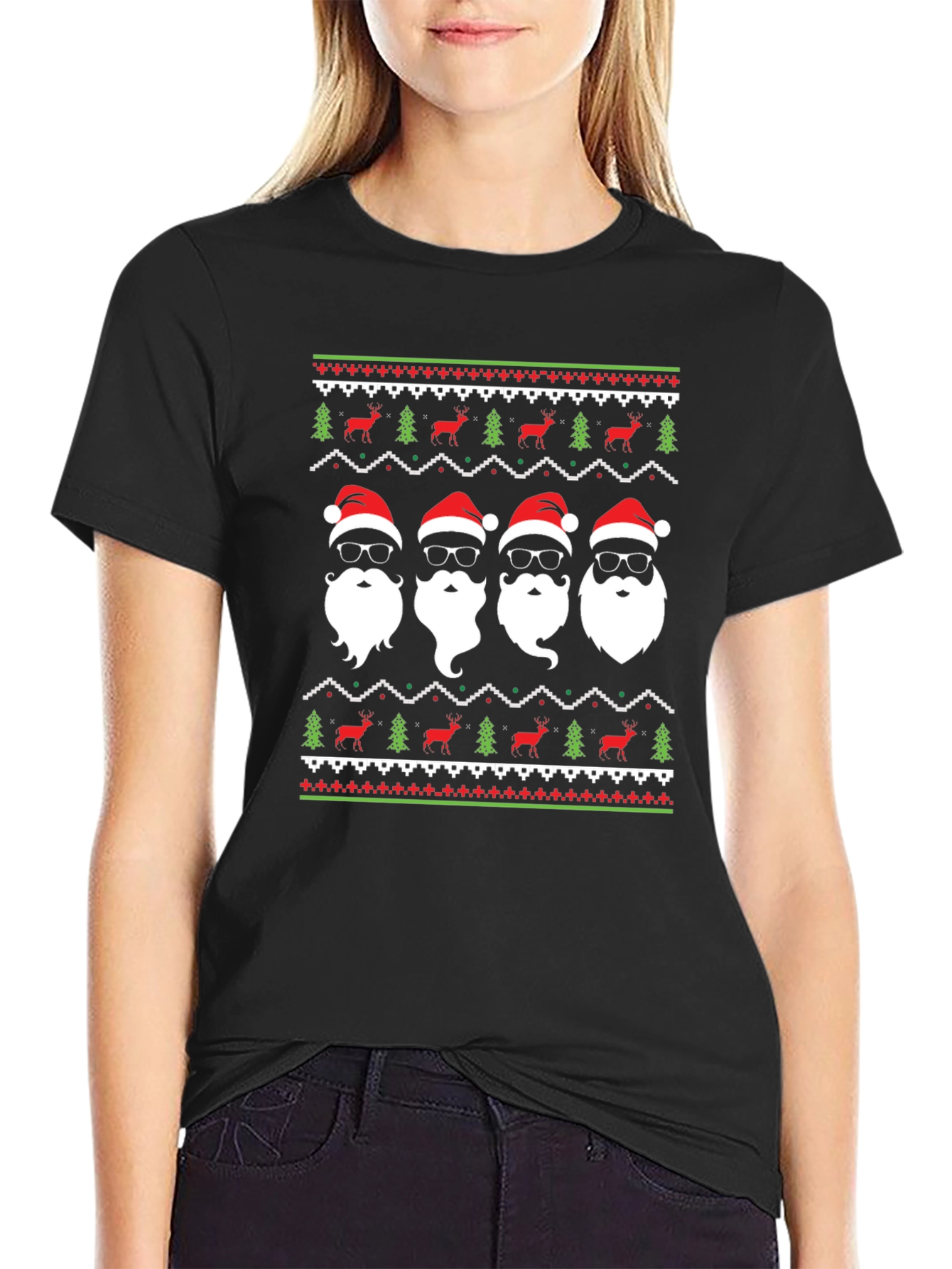 Cool Santa Band Ugly Christmas T-Shirt