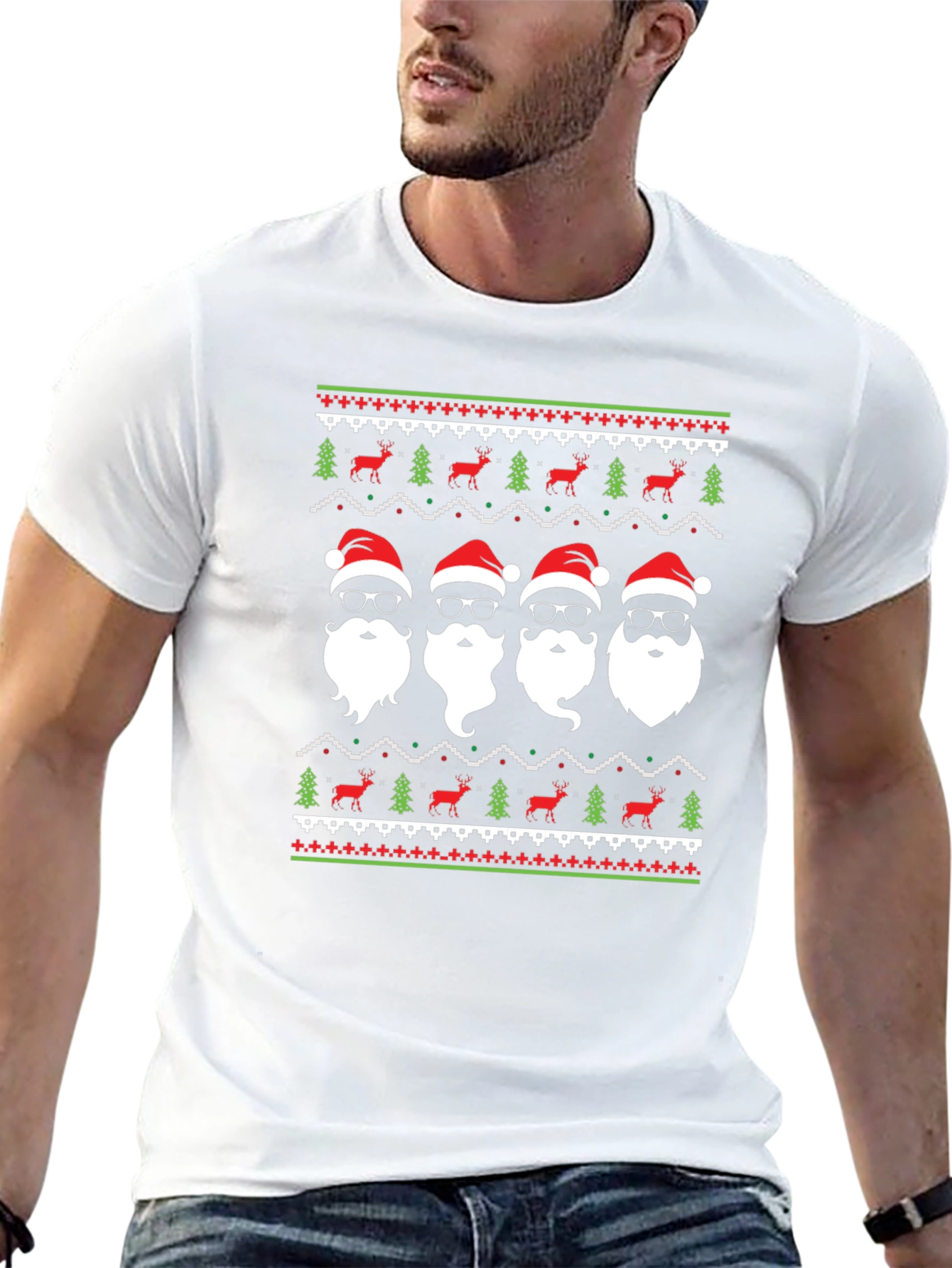 Cool Santa Band Ugly Christmas T-Shirt