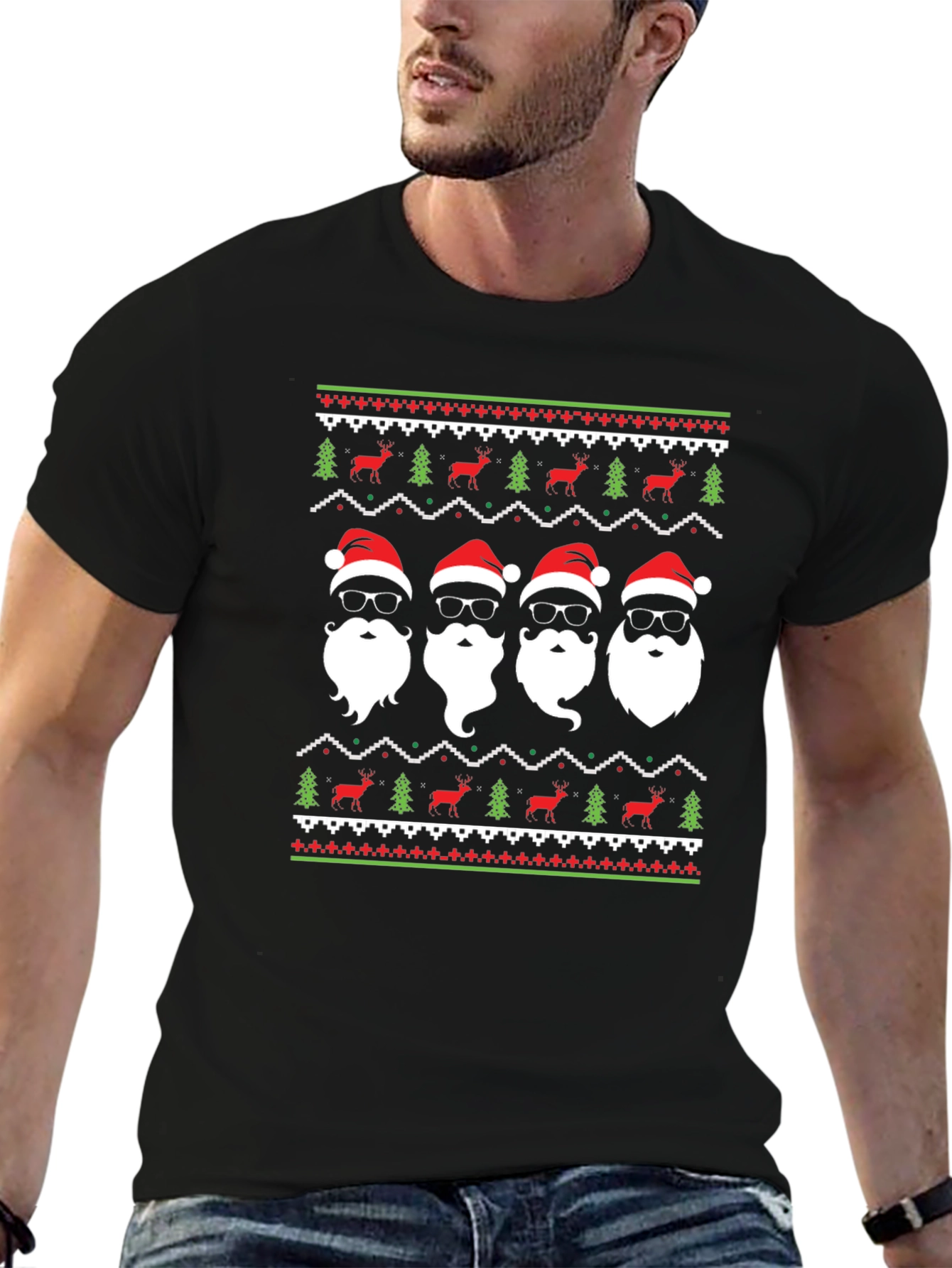 Cool Santa Band Ugly Christmas T-Shirt