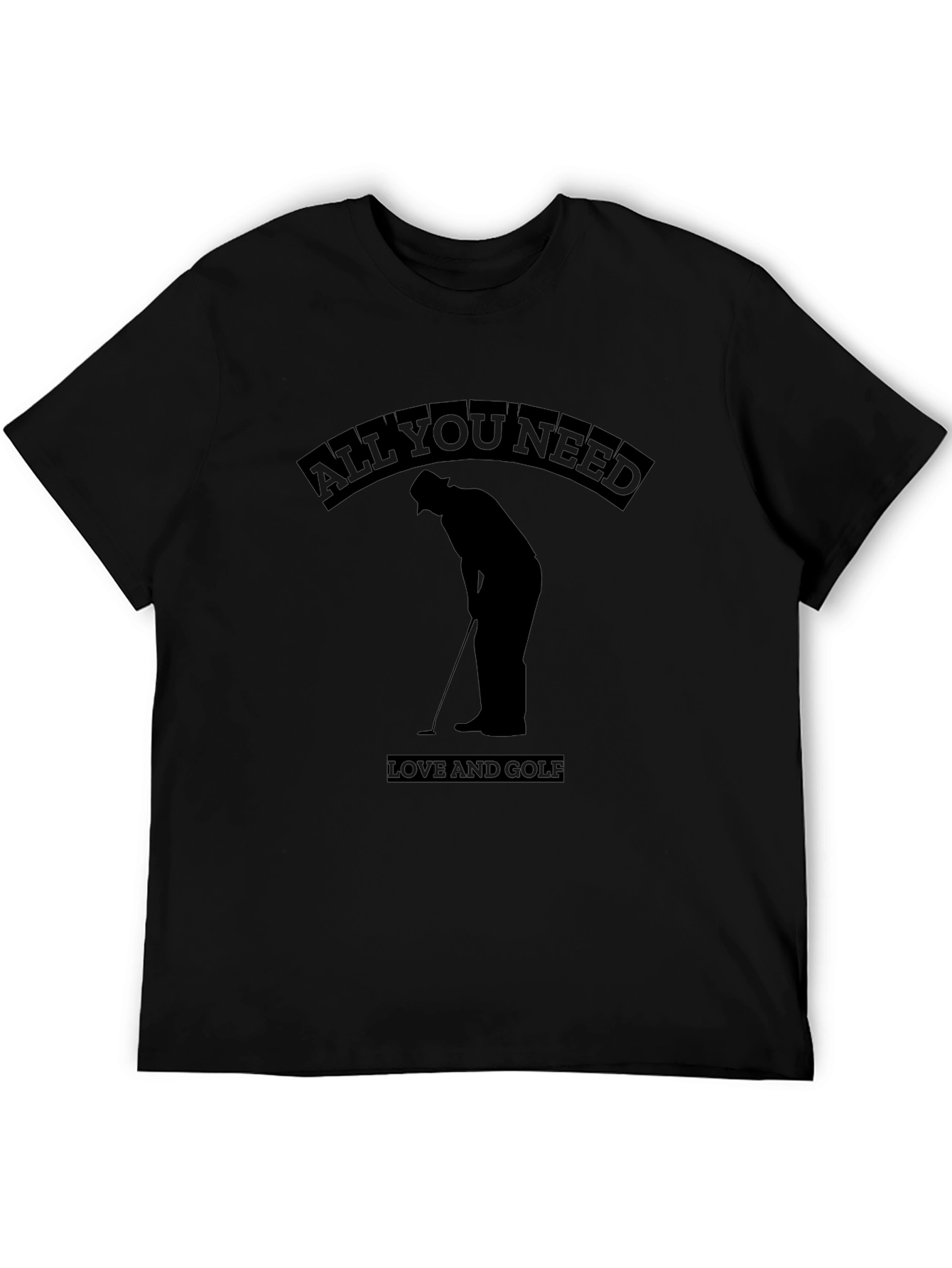 All You Need is Love and Golf Black T-Shirt