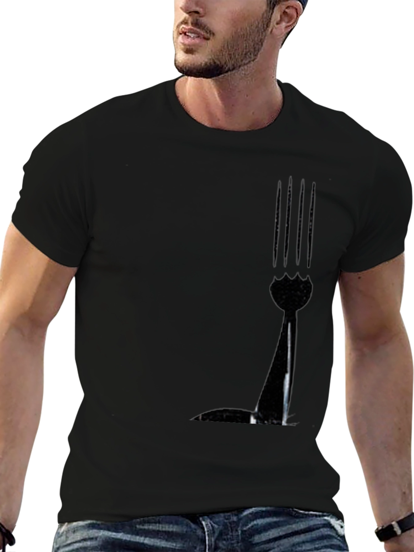 Abstract Black Graphic Tee - Modern Art Shirt