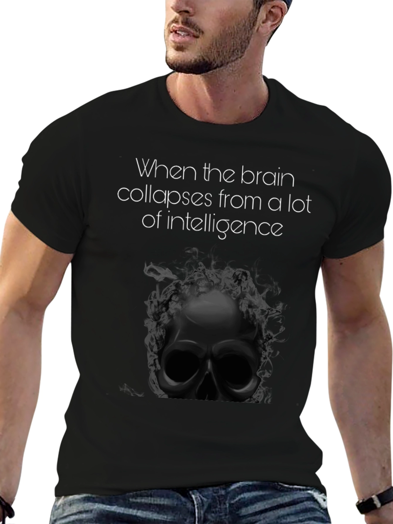 Intelligence Overload Tee - Skull Graphic T-Shirt