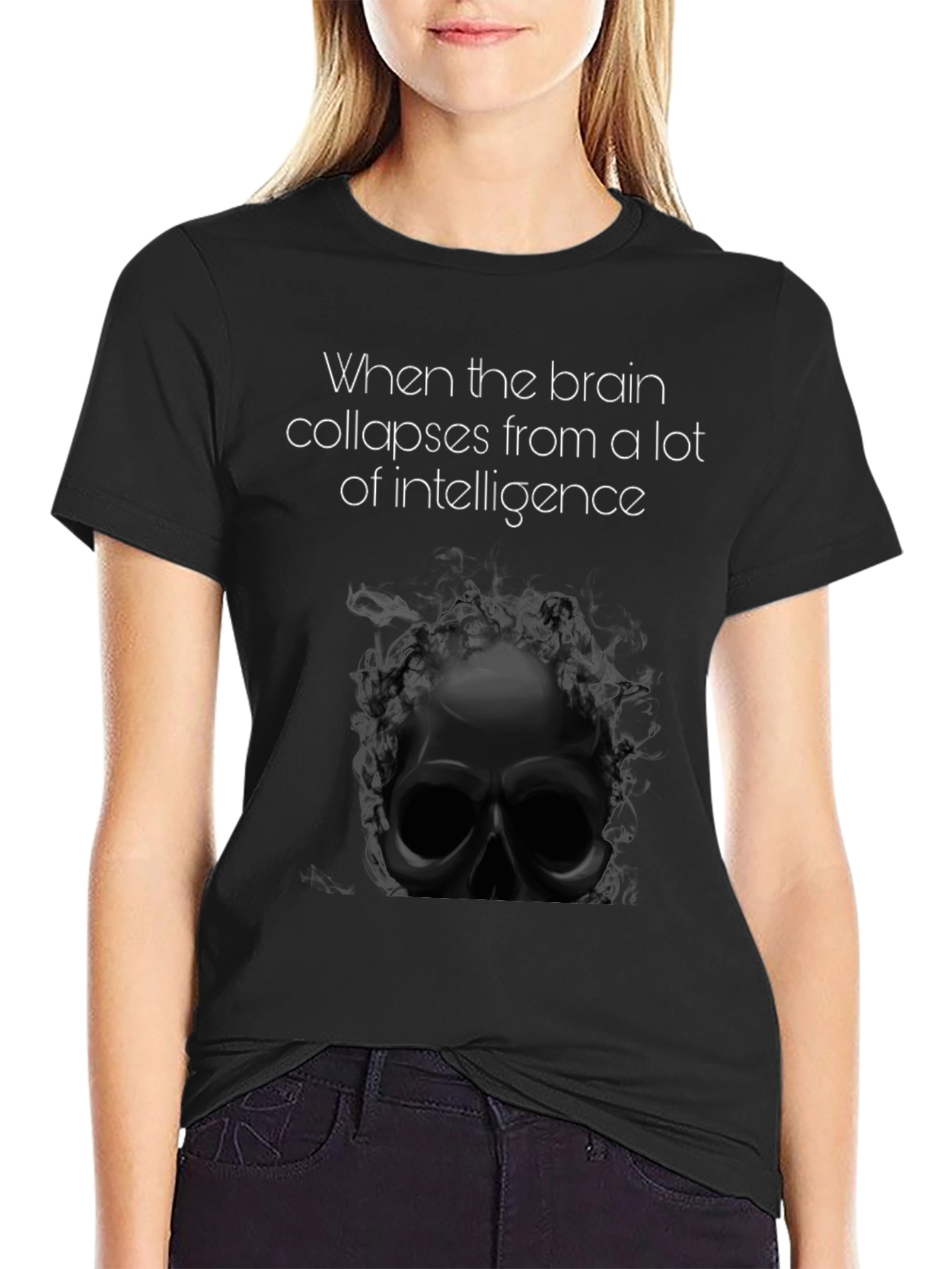 Intelligence Overload Tee - Skull Graphic T-Shirt