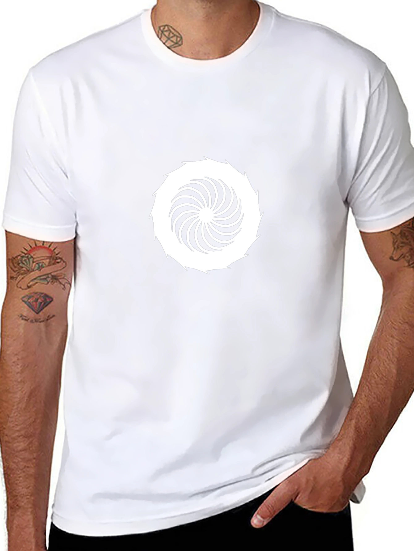 Modern Vortex Graphic Black T-Shirt