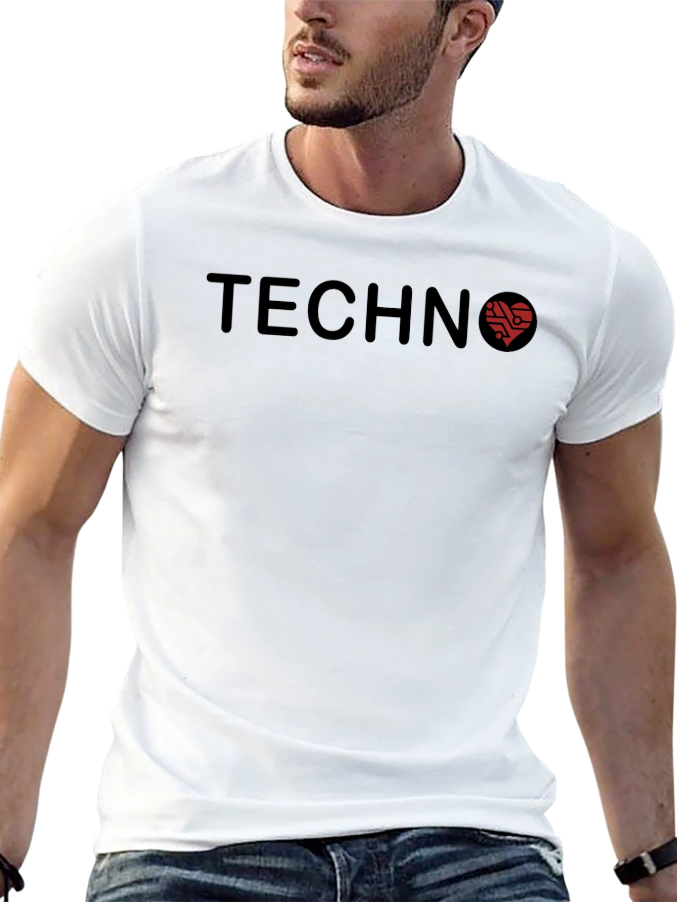 Techno Heartbeat Graphic Tee - Stylish Music Lover Shirt
