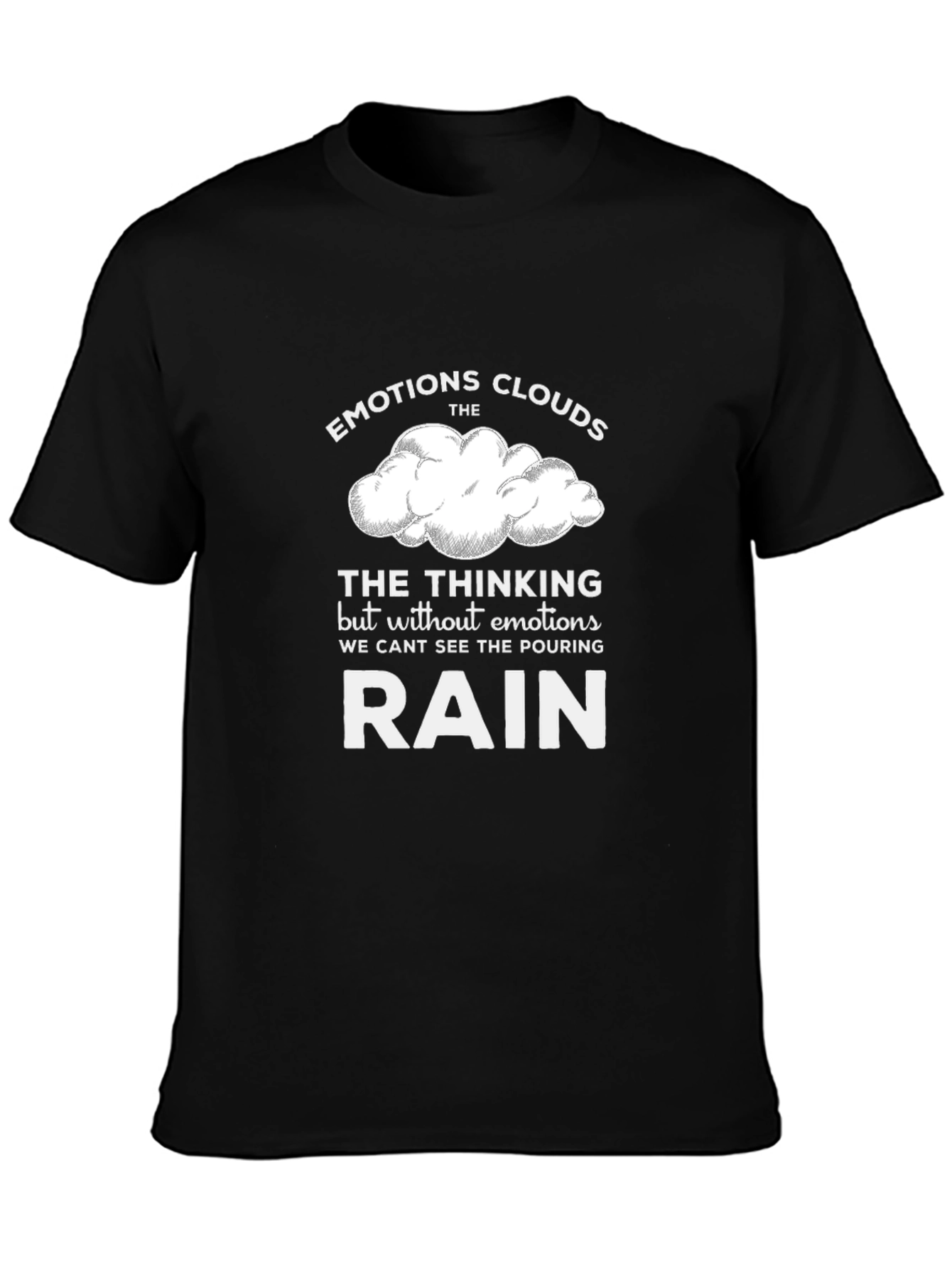 Emotions Clouds Graphic T-Shirt - Black
