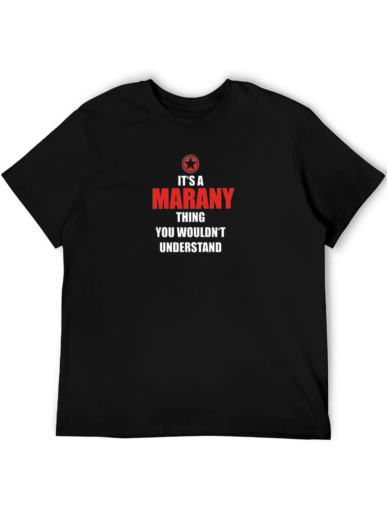 Its a Marany Thing T-Shirt - Black Crew Neck
