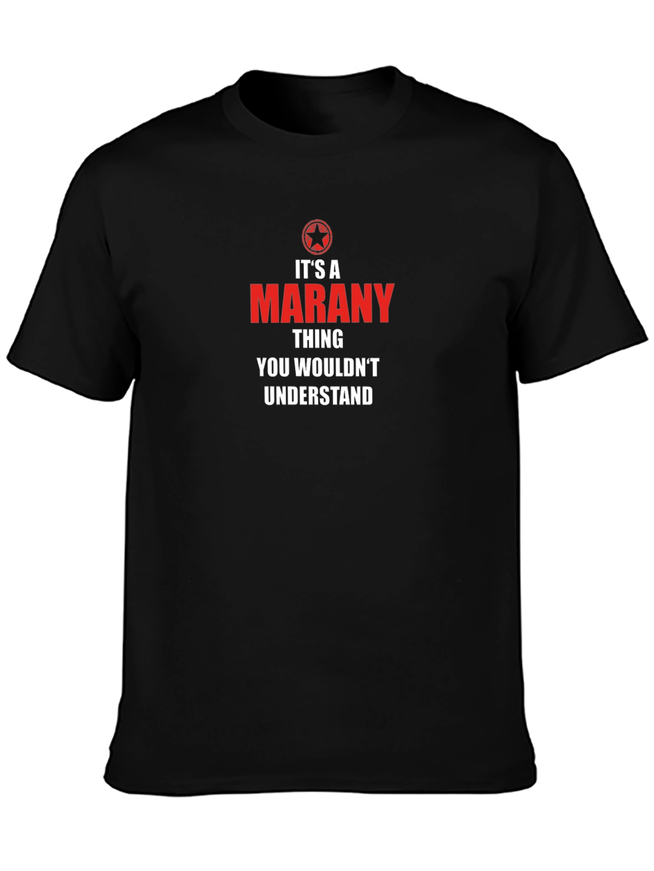 Its a Marany Thing T-Shirt - Black Crew Neck