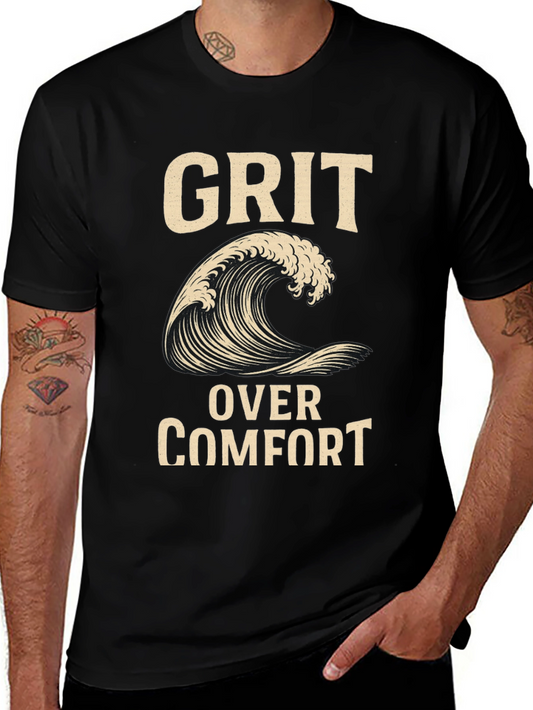 Grit Over Comfort Wave Graphic T-Shirt