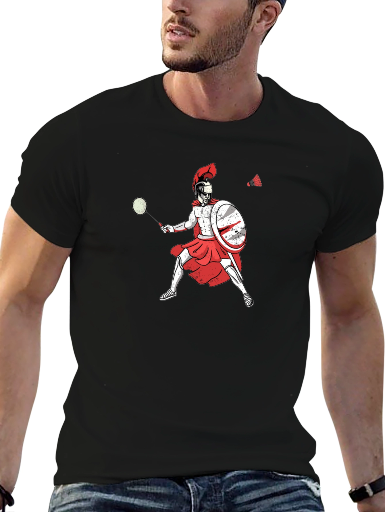 Spartan Badminton Player Graphic Tee