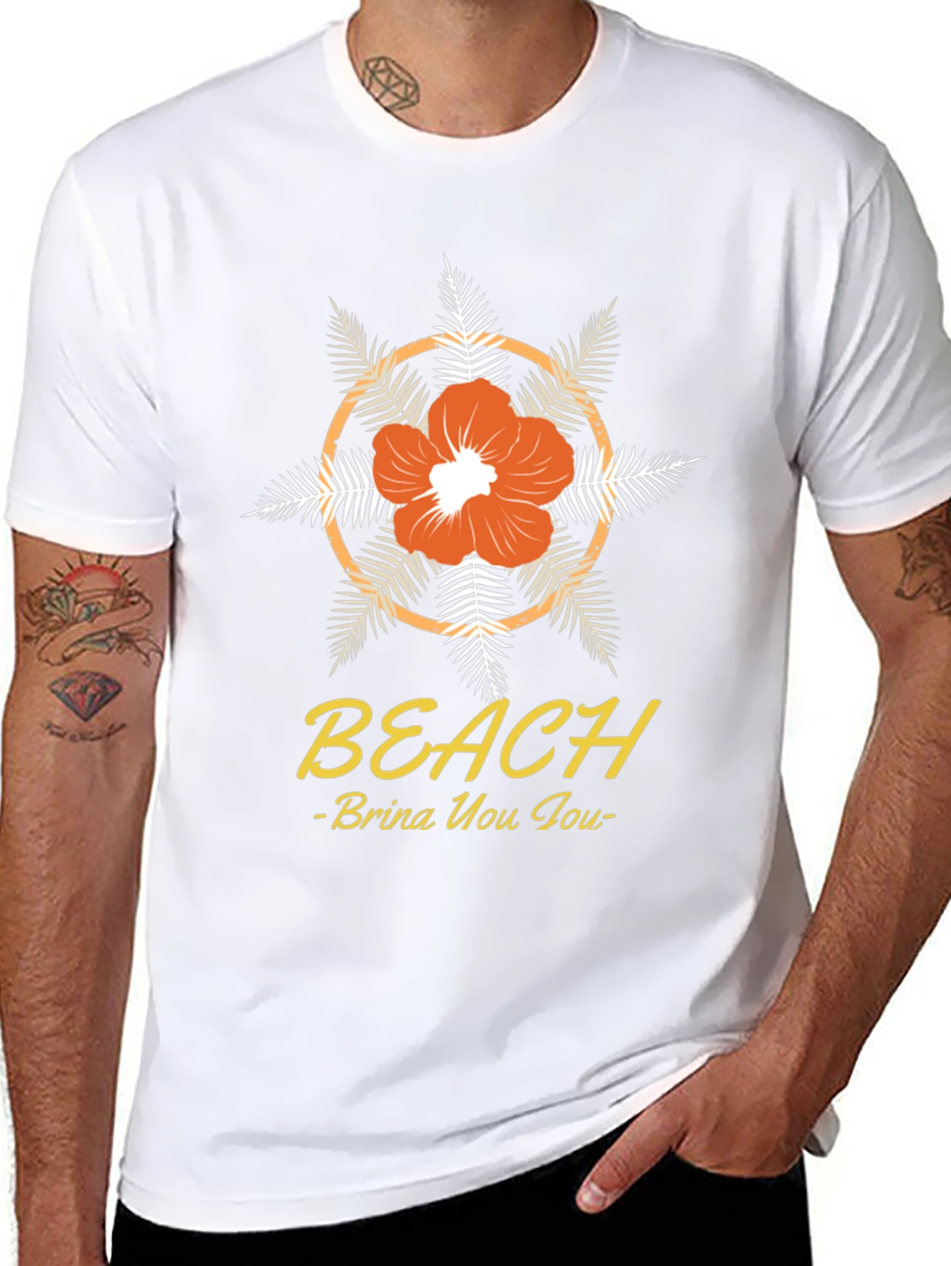 Beach Vibes T-Shirt: Floral Design