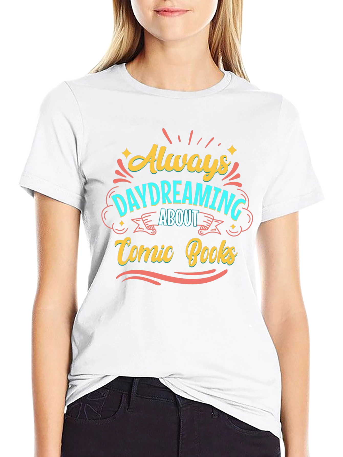 Comic Books Always Daydreaming Black Tee