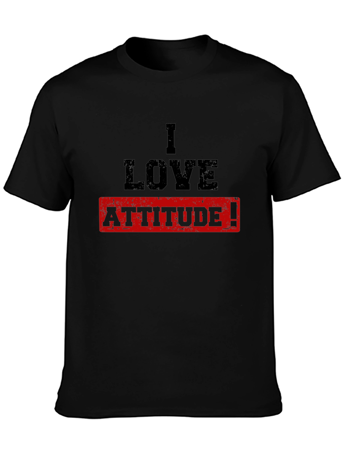 I Love Attitude T-Shirt - Black Cotton Tee