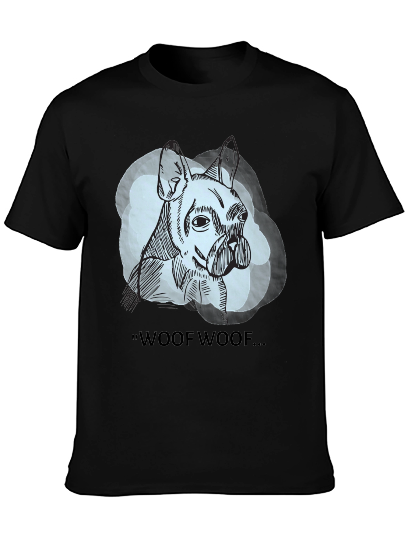 Woof Woof Dog Graphic Tee - Black
