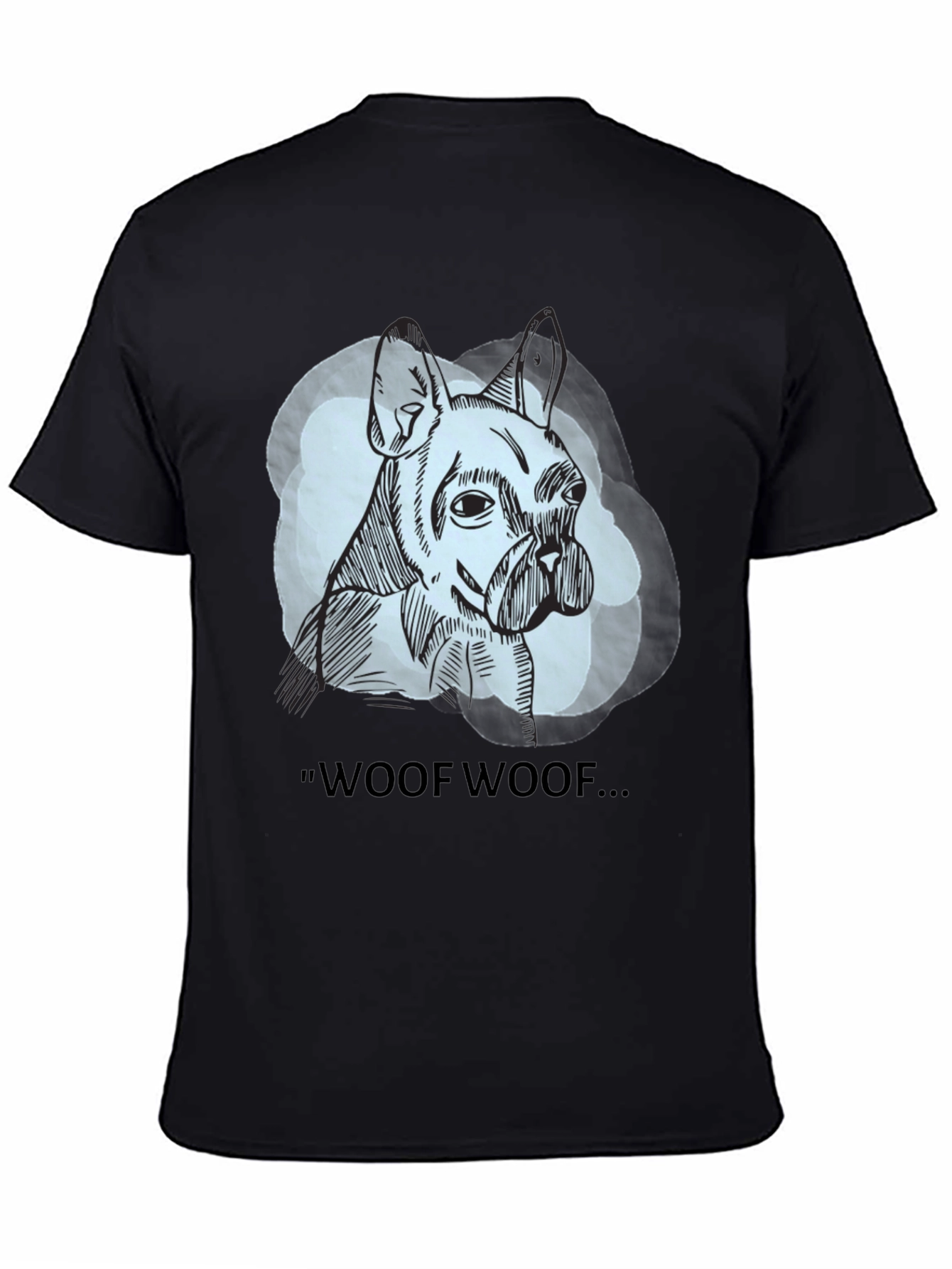 Woof Woof Dog Graphic Tee - Black