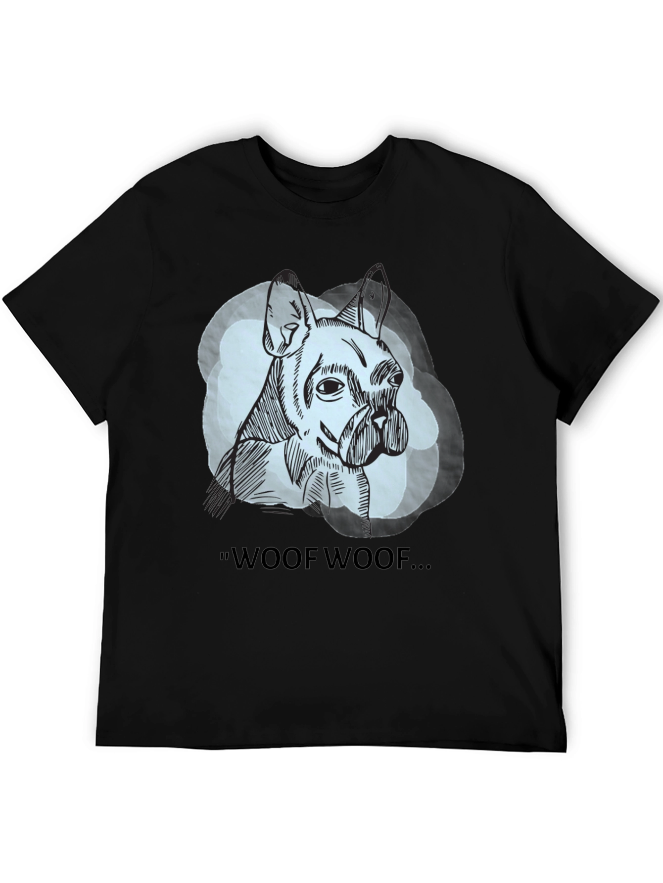 Woof Woof Dog Graphic Tee - Black
