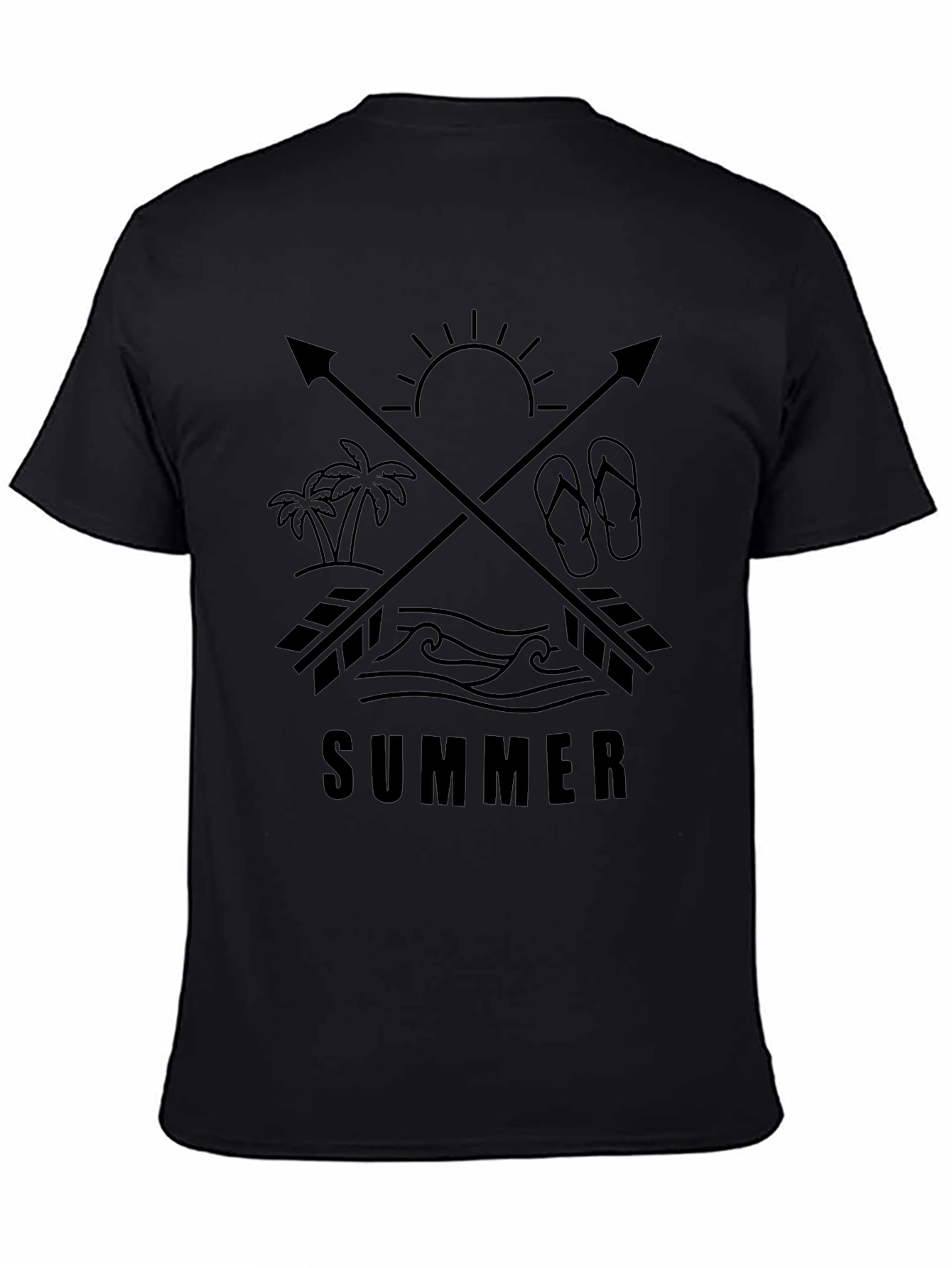 Summer Arrow Graphic Tee - Stylish Black T-Shirt