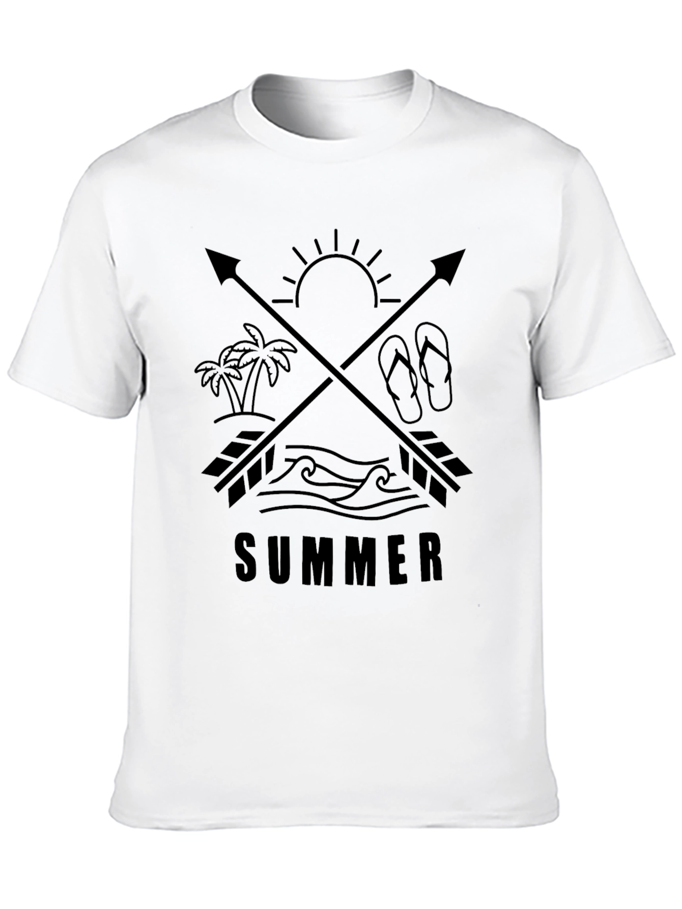 Summer Arrow Graphic Tee - Stylish Black T-Shirt