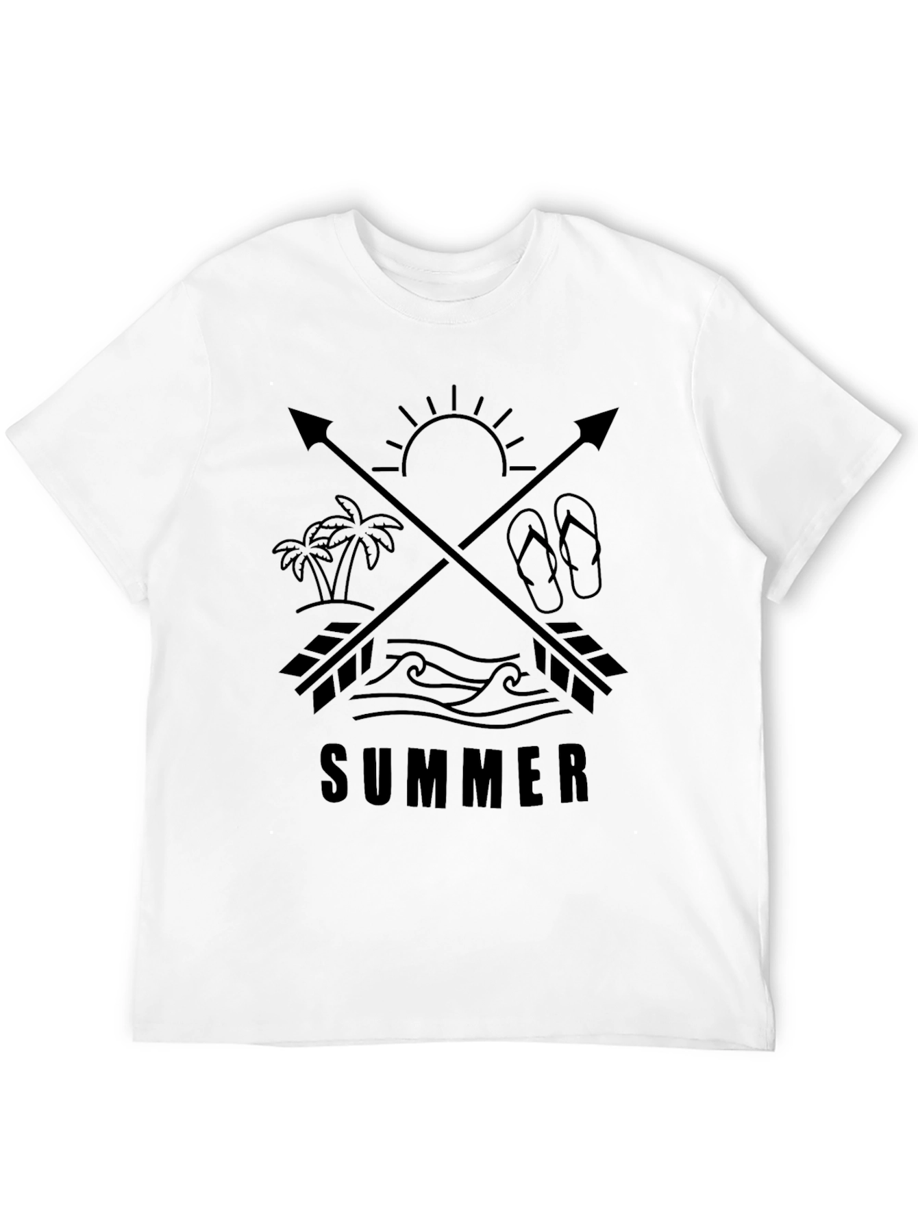Summer Arrow Graphic Tee - Stylish Black T-Shirt