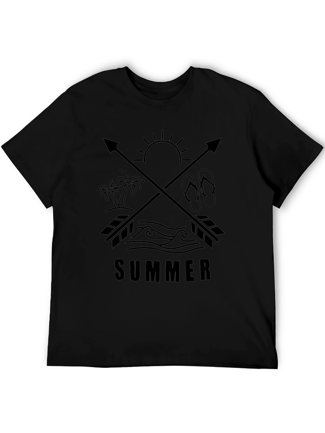 Summer Arrow Graphic Tee - Stylish Black T-Shirt