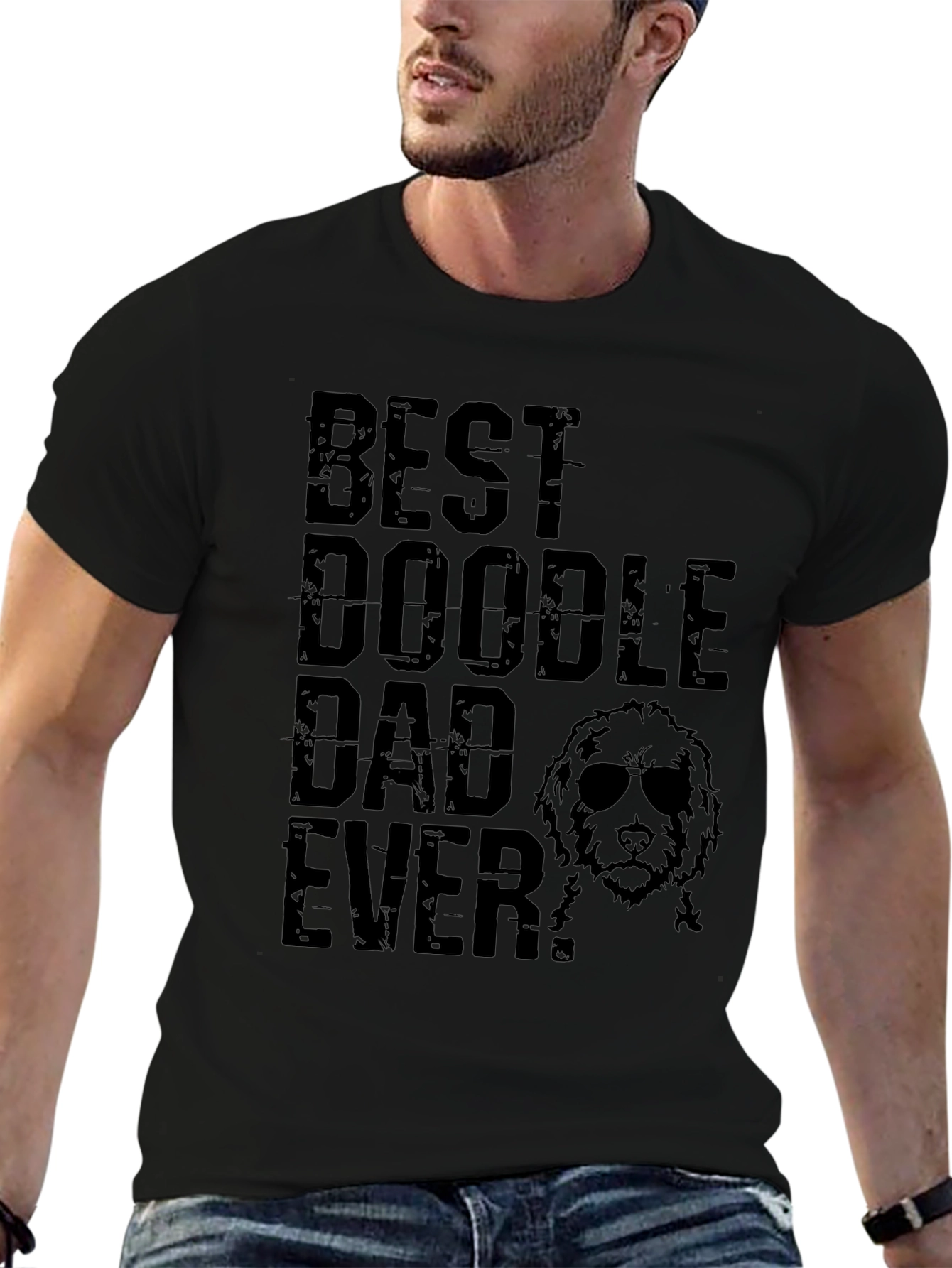 Best Doodle Dad Ever Mens Black T-Shirt