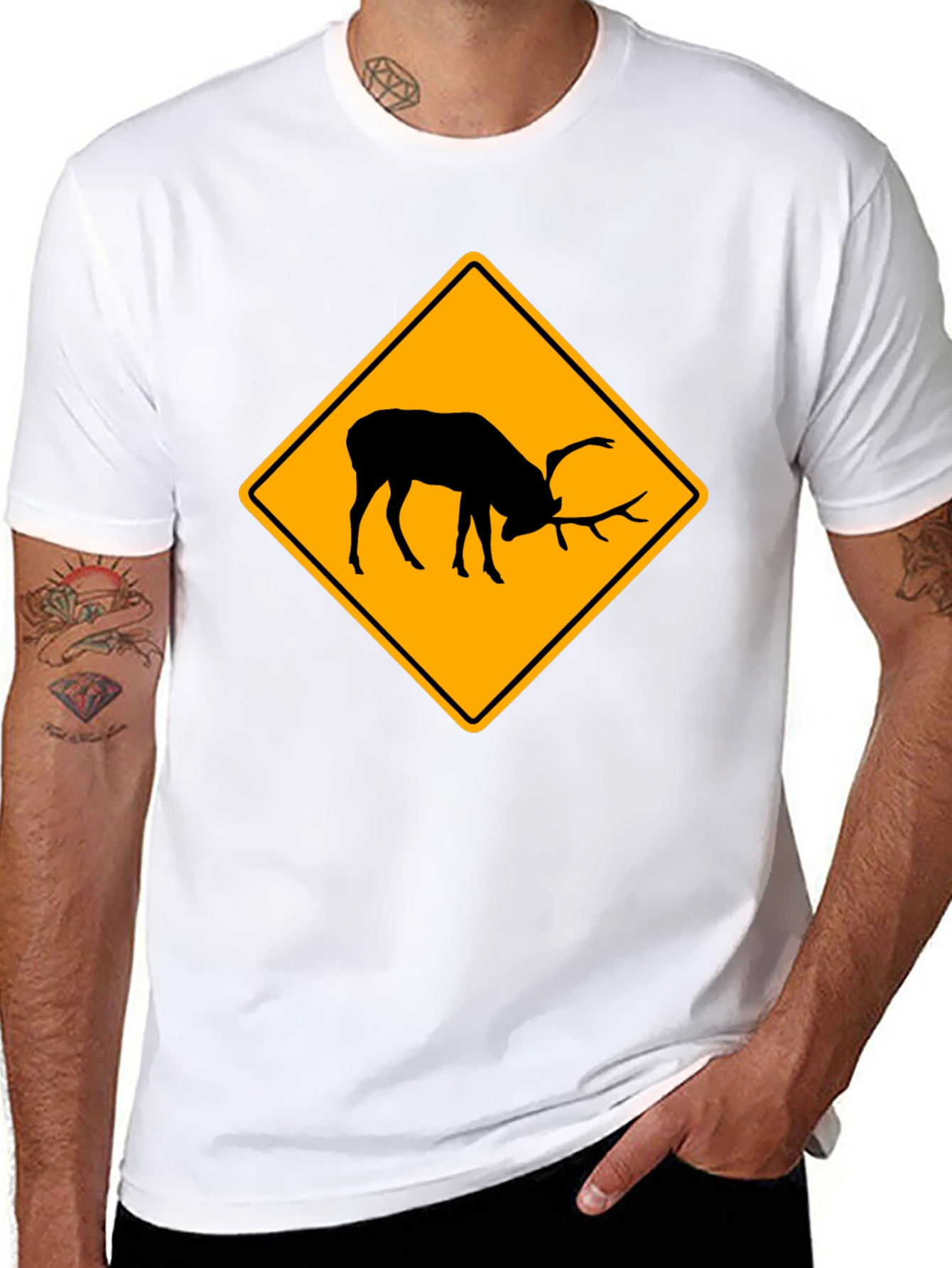 Elk Crossing Black T-Shirt - Wildlife Tee