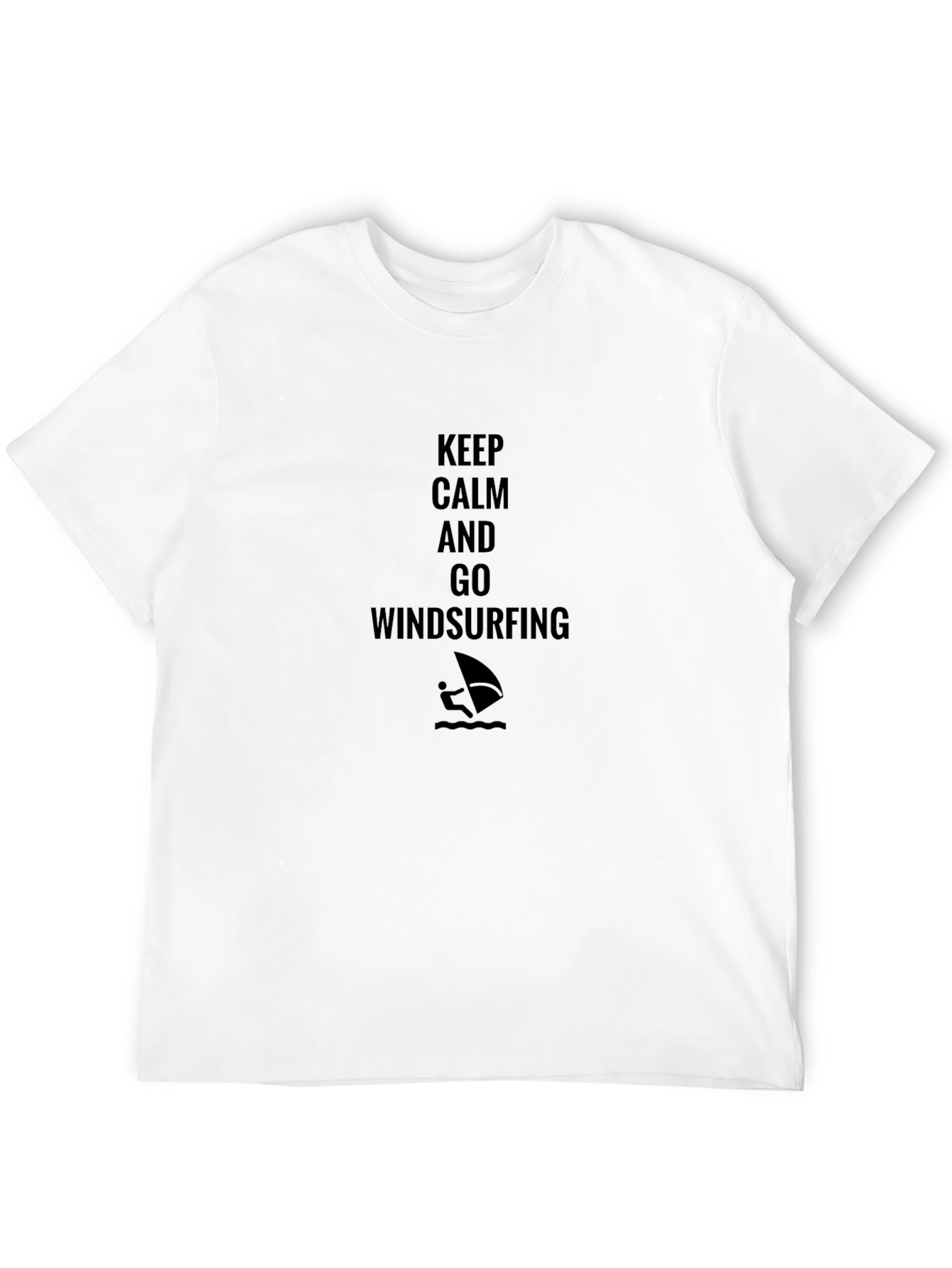 Keep Calm Windsurfing Graphic Tee - Black