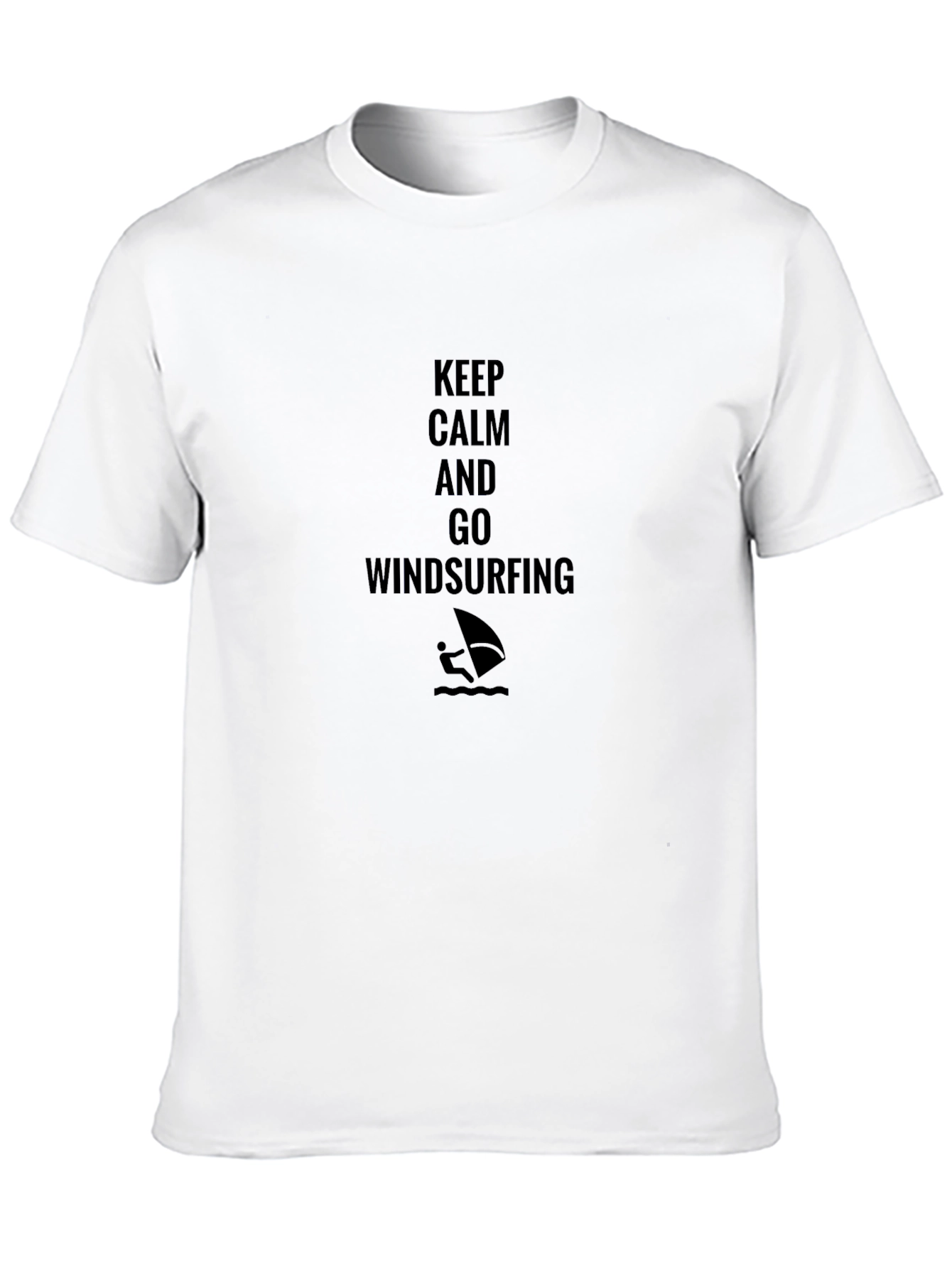 Keep Calm Windsurfing Graphic Tee - Black