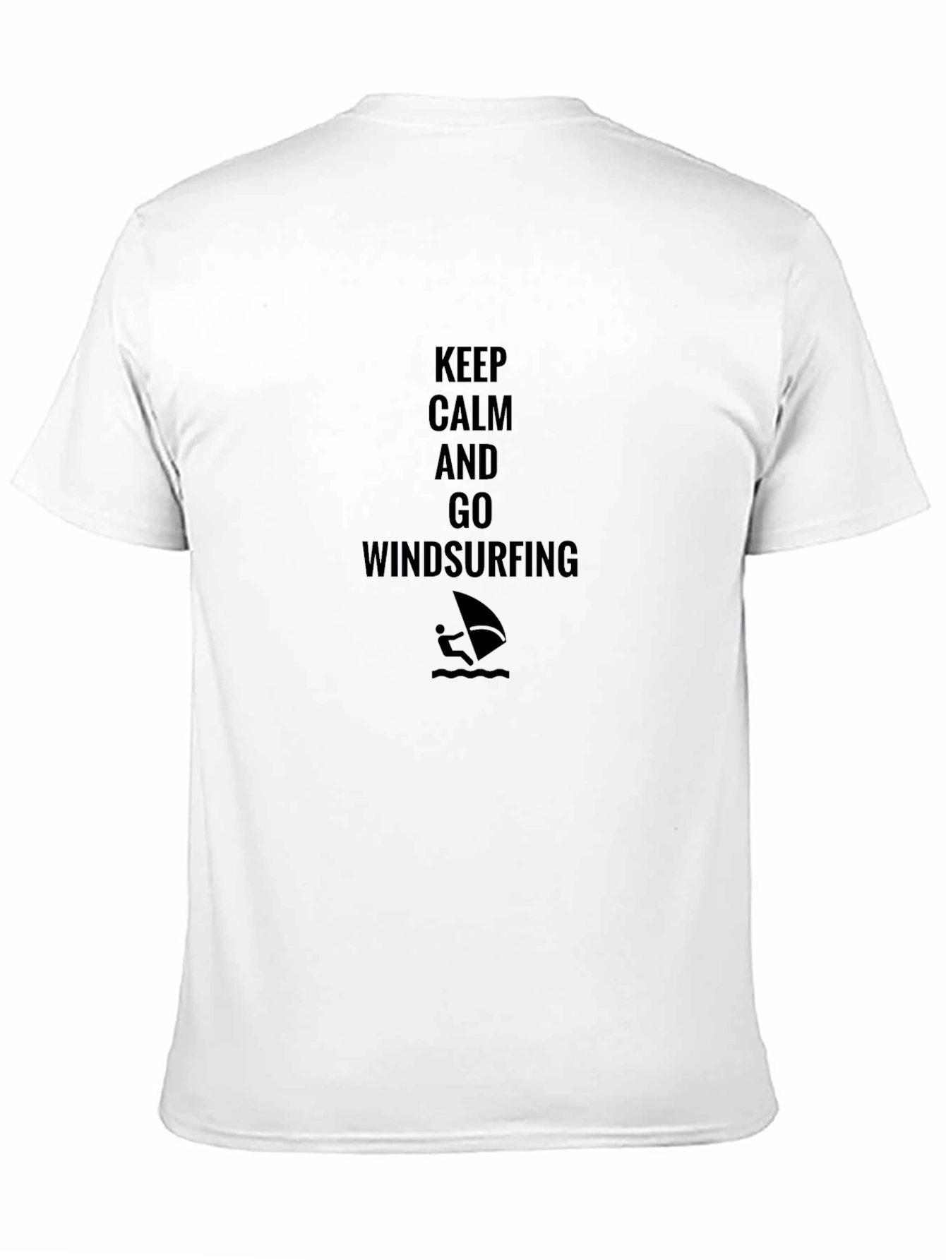 Keep Calm Windsurfing Graphic Tee - Black