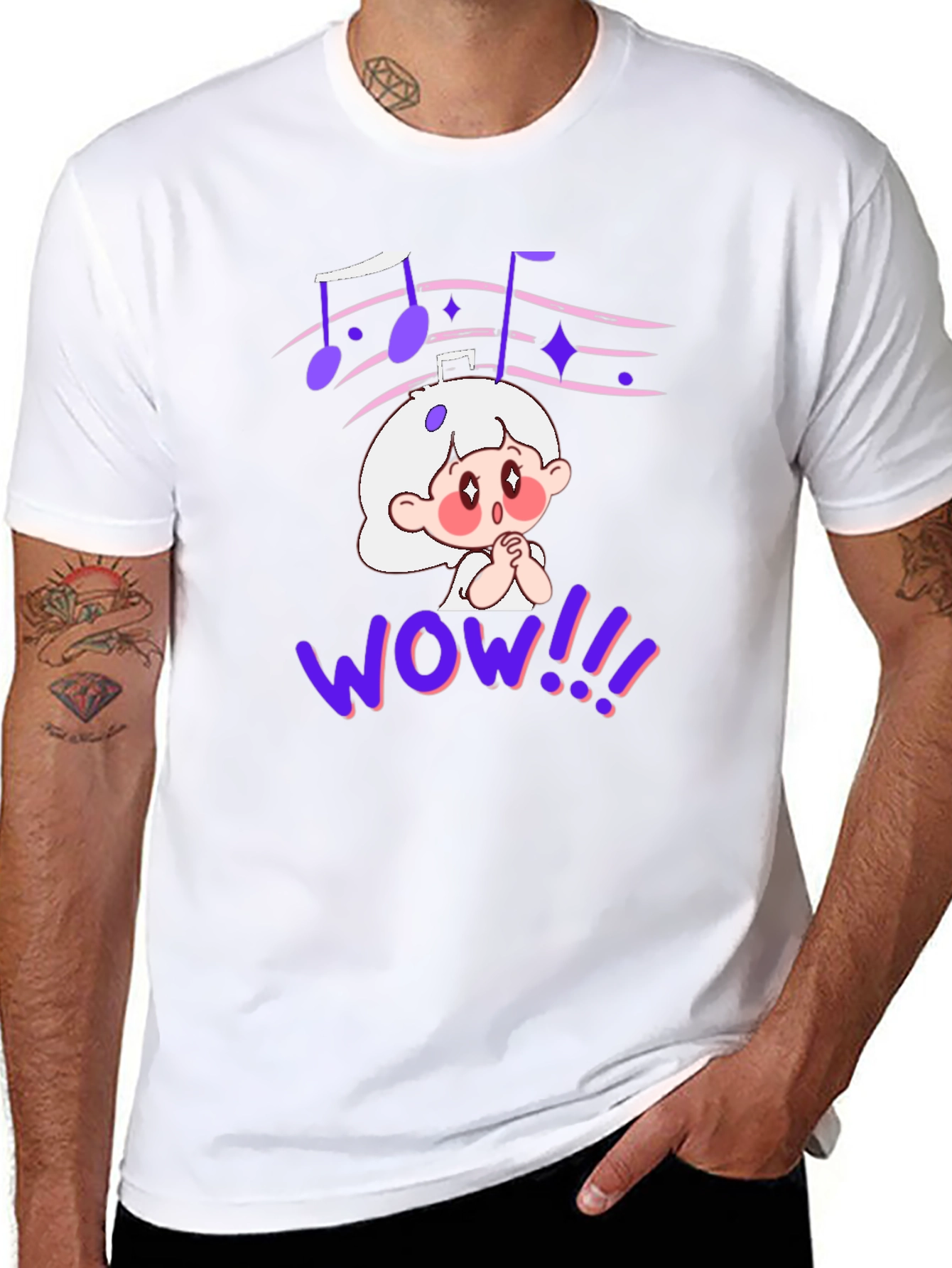 Cartoon Graphic Tee - Anime Music Lover Shirt