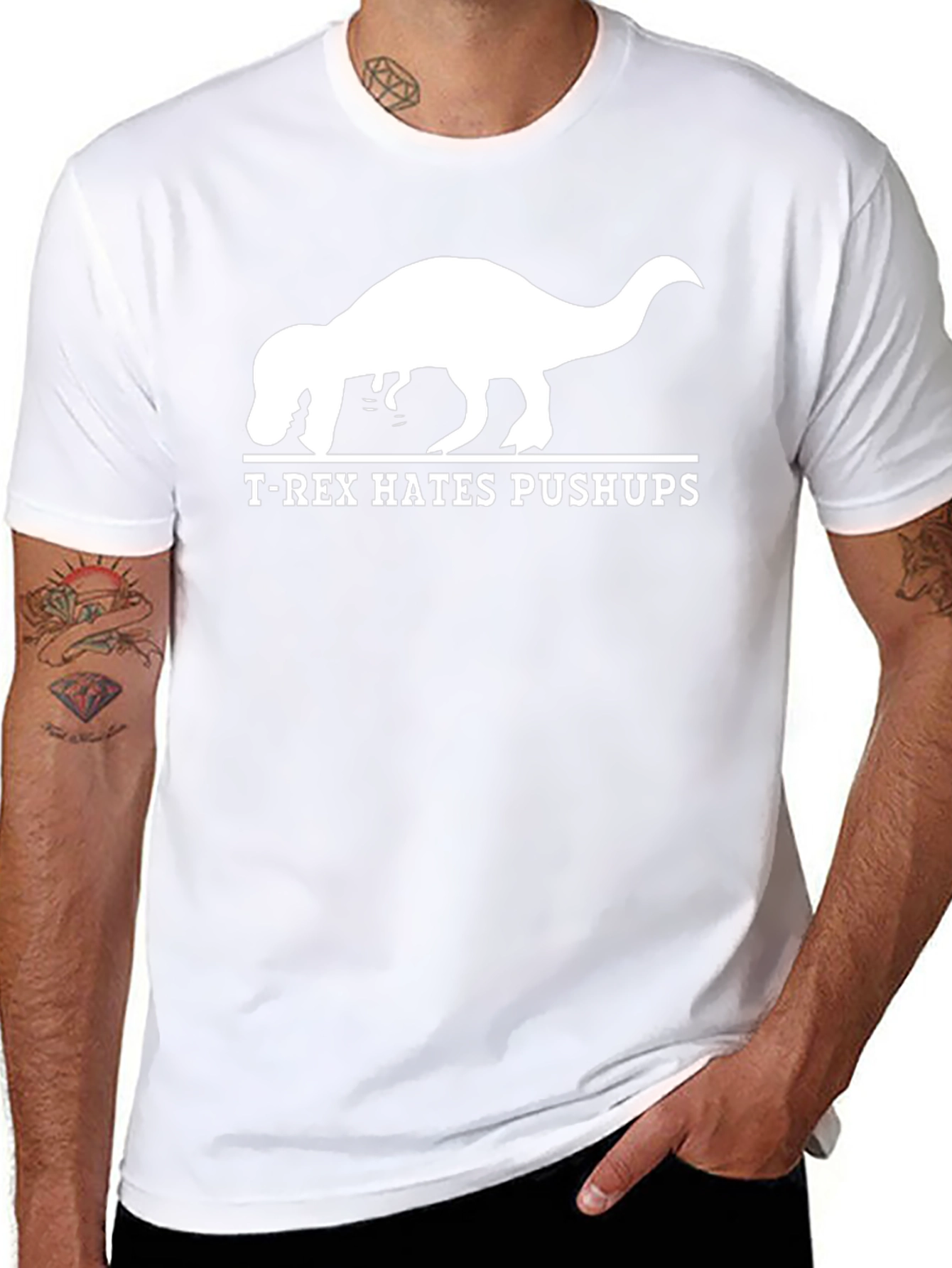 T-Rex Hates Pushups Graphic T-Shirt
