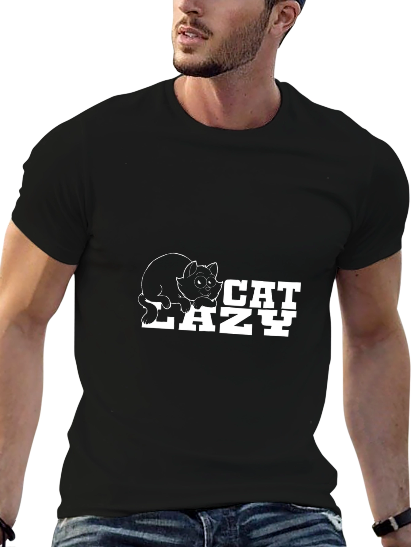 Lazy Cat Graphic T-Shirt - Soft Cotton Tee