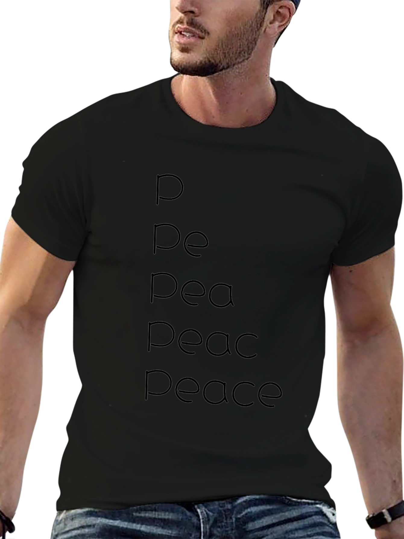 Peace Evolution Black T-Shirt